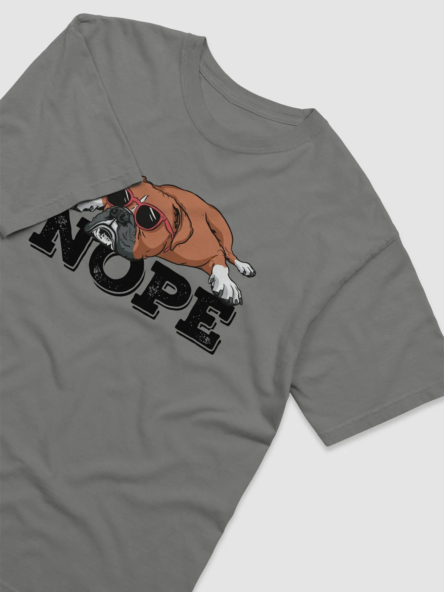 Nope Funny T-Shirt | Funny Lazy Boxer Dog Wearing Sunglasses T-Shirt for Dog Lovers product image (6)
