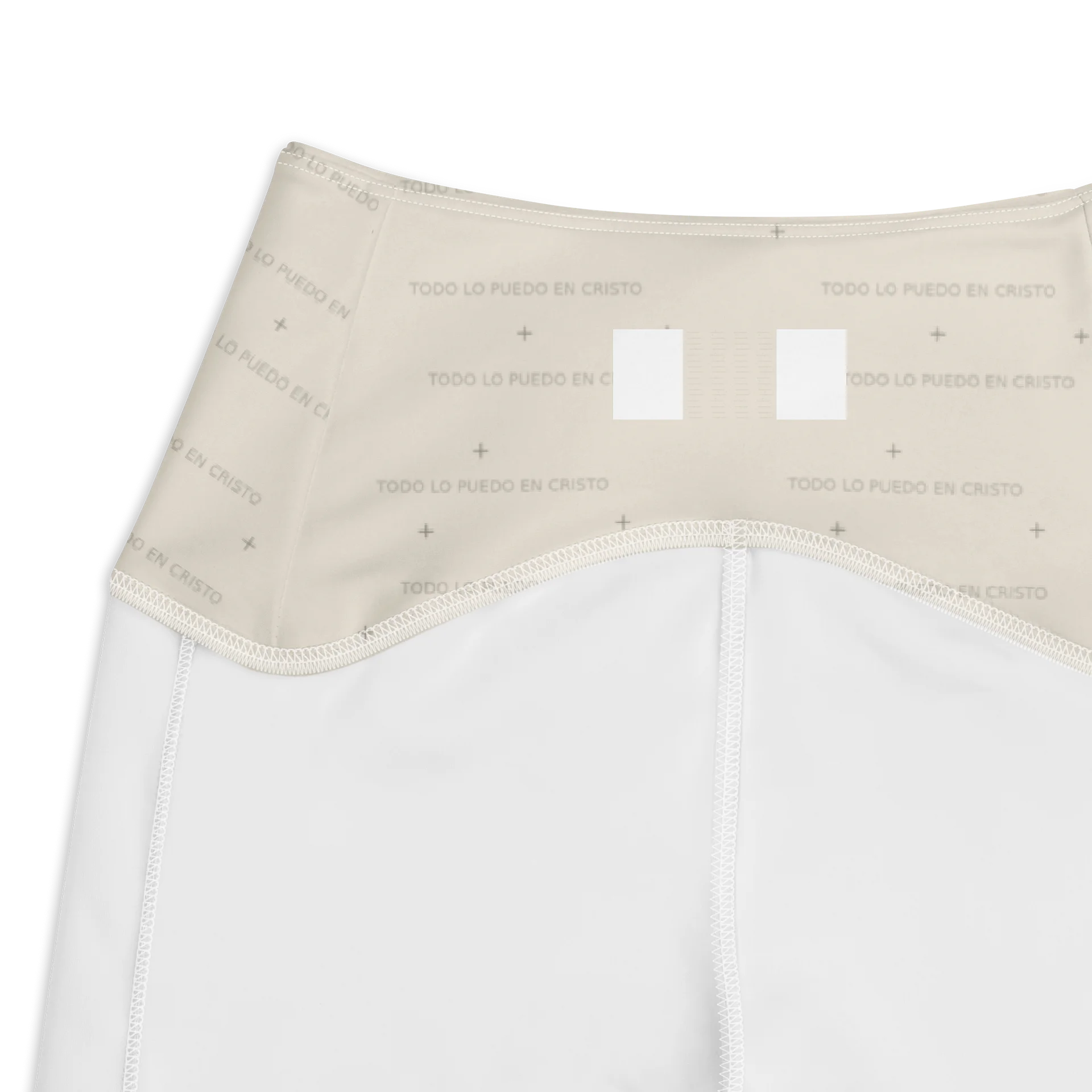 Crossover Leggings with Pockets — Women Who Lift (Cream) product image (3)