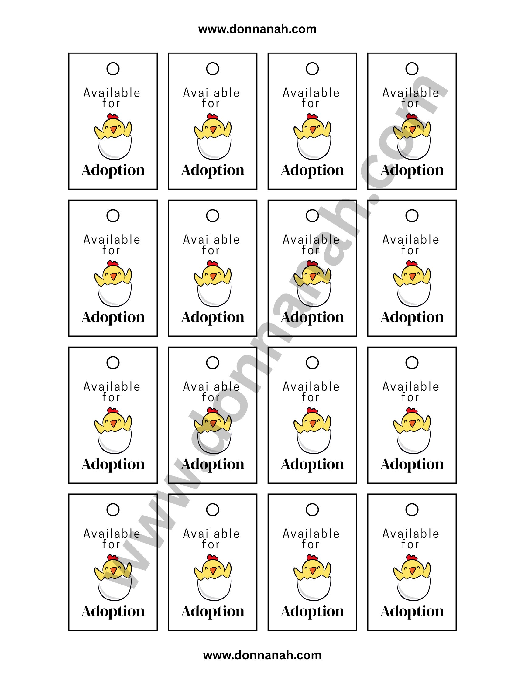Printable Amigurumi Chick Tag, download (*no physical product) PDF product image (2)