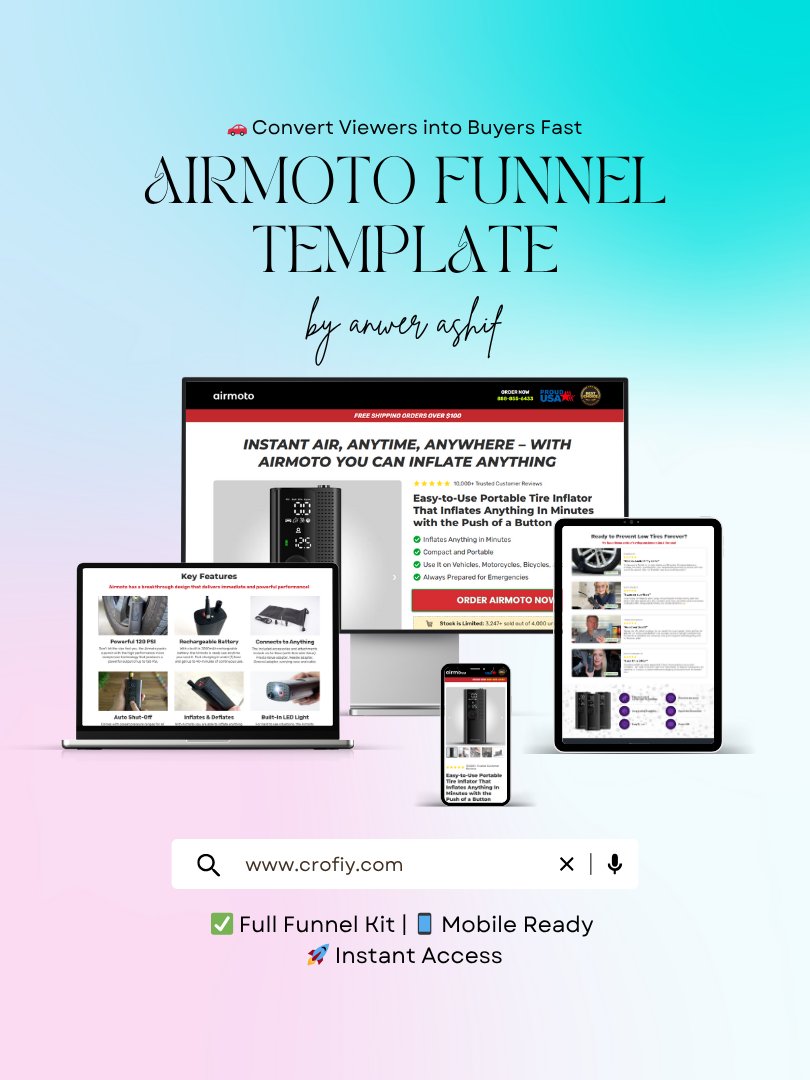 Portable Air Pump Funnelish Templates product image (1)