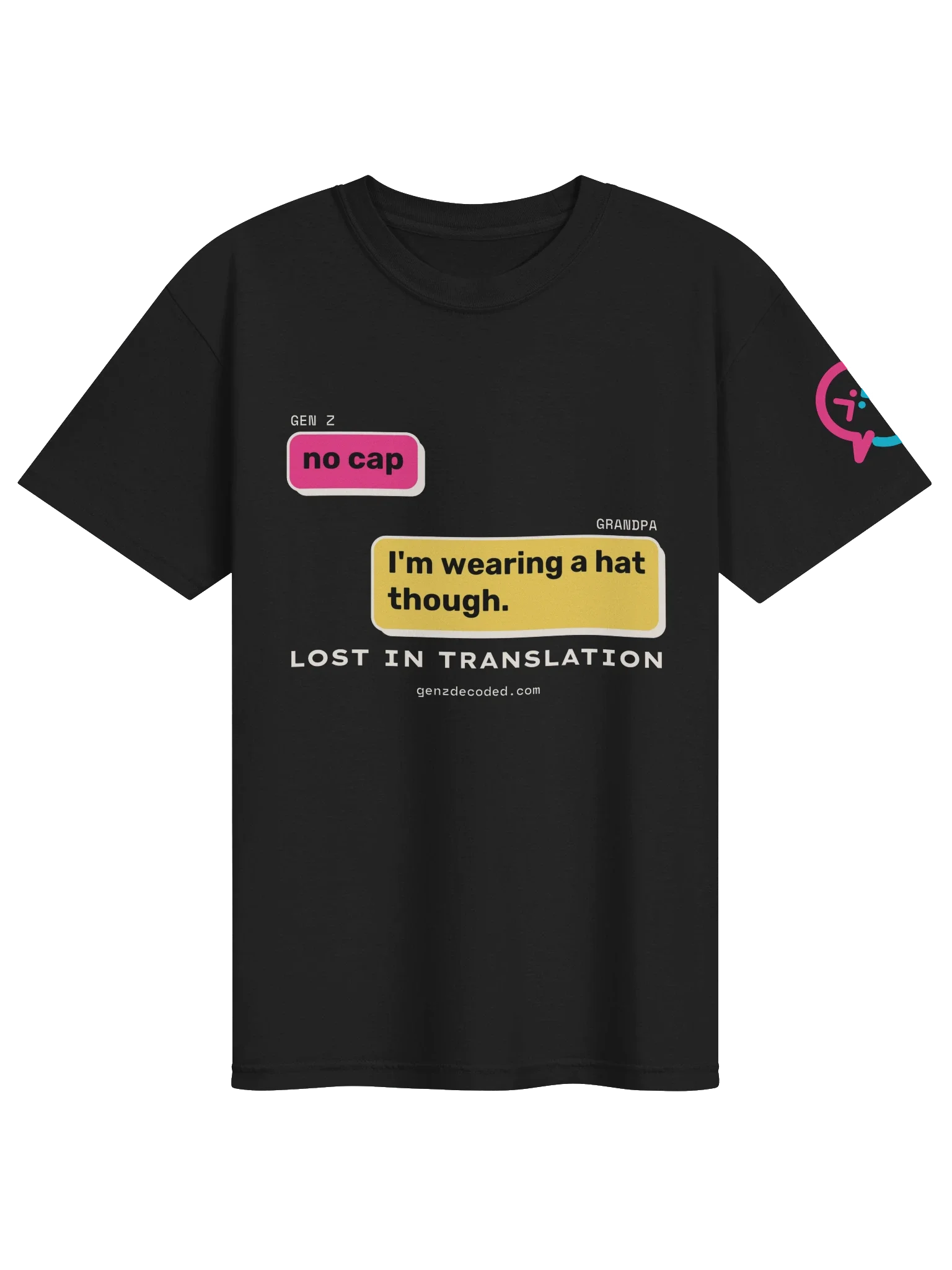 No Cap Grandpa Tee, Black