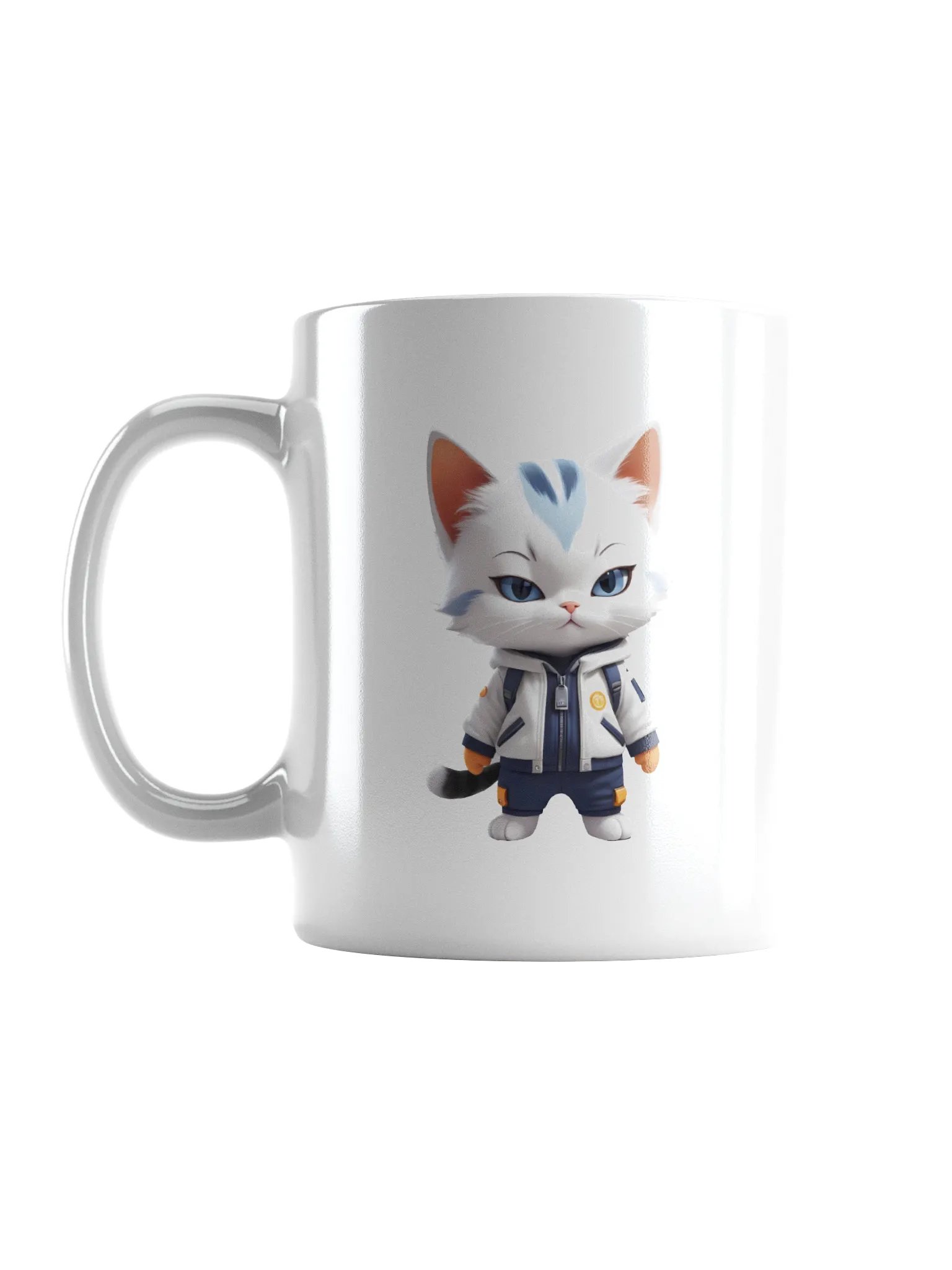 Cool Cartoon Cat White Mug product image (6)
