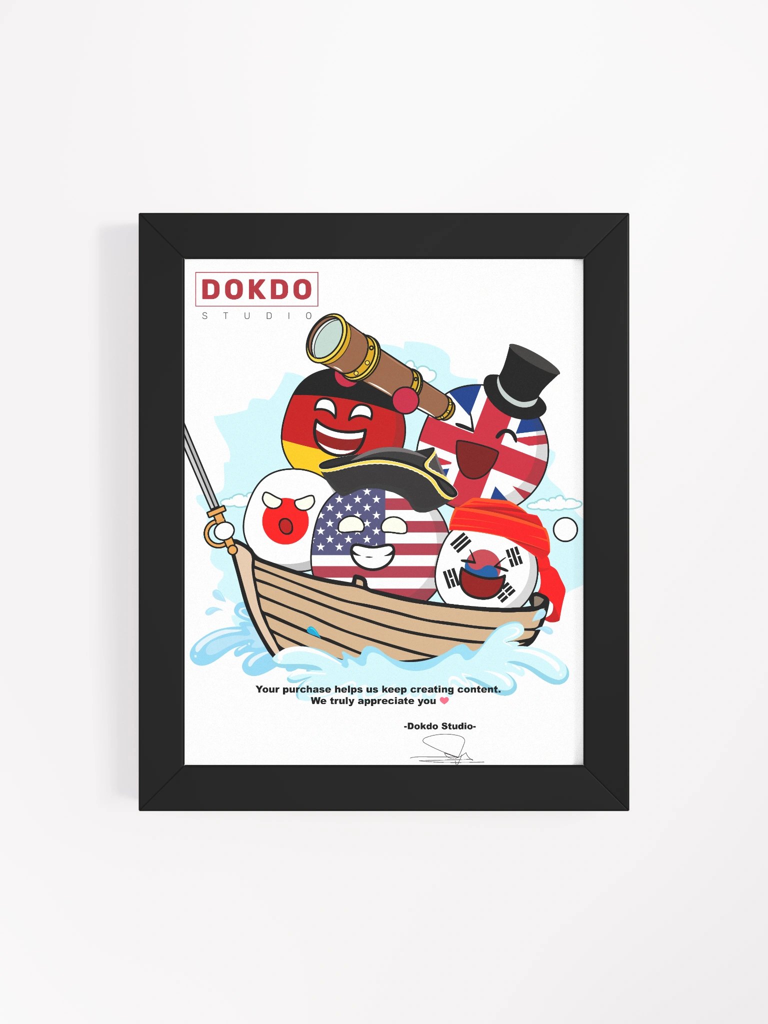 Countryball with creator’s signature - Framed High-Quality Matte Poster (in) product image (4)
