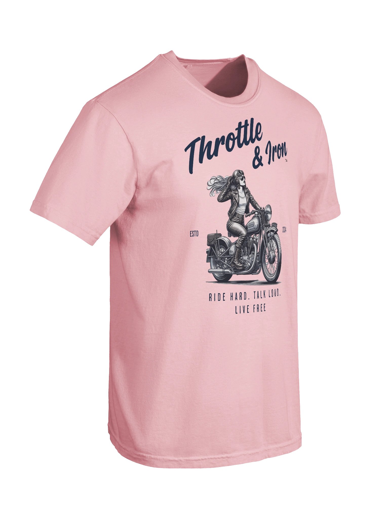 Throttle & Iron “Retro Women Rider” Tee — Classic Cruiser Edition product image (8)
