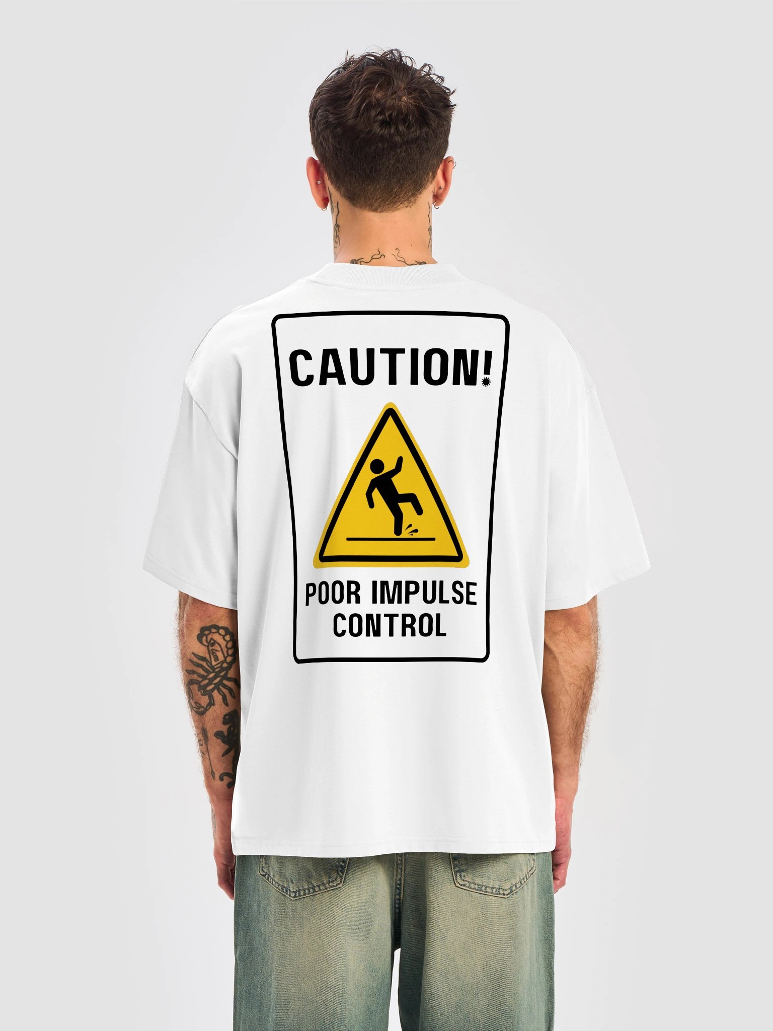 Yellow Warning Icon Oversized Tee product image (1)