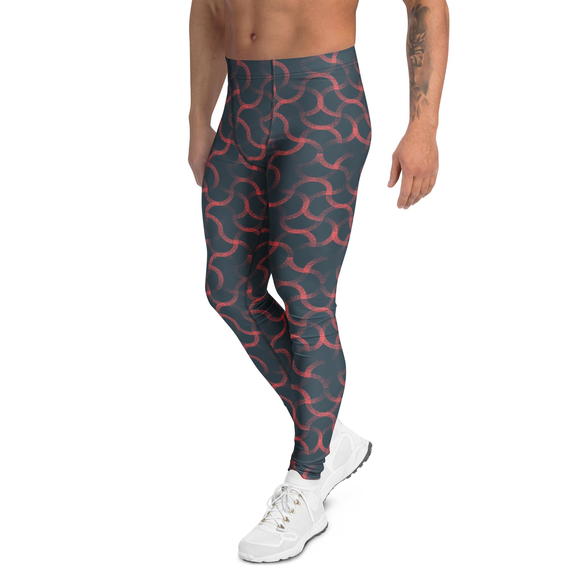 Stylish Crimson Wave Men's Leggings for Casual Comfort product image (4)