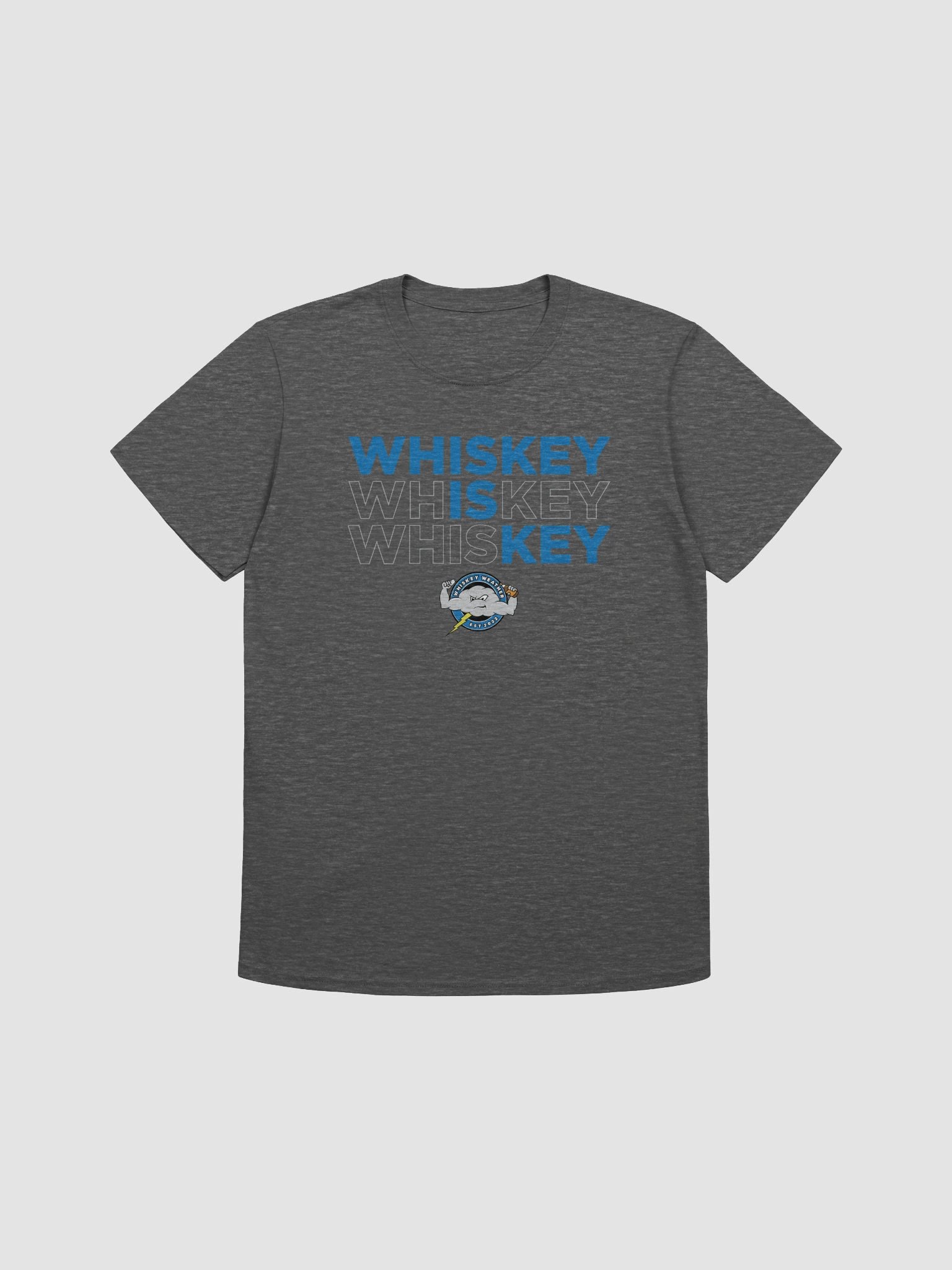 Whiskey Is Key - Whiskey Weather T-Shirt (Blue Letters) product image (2)