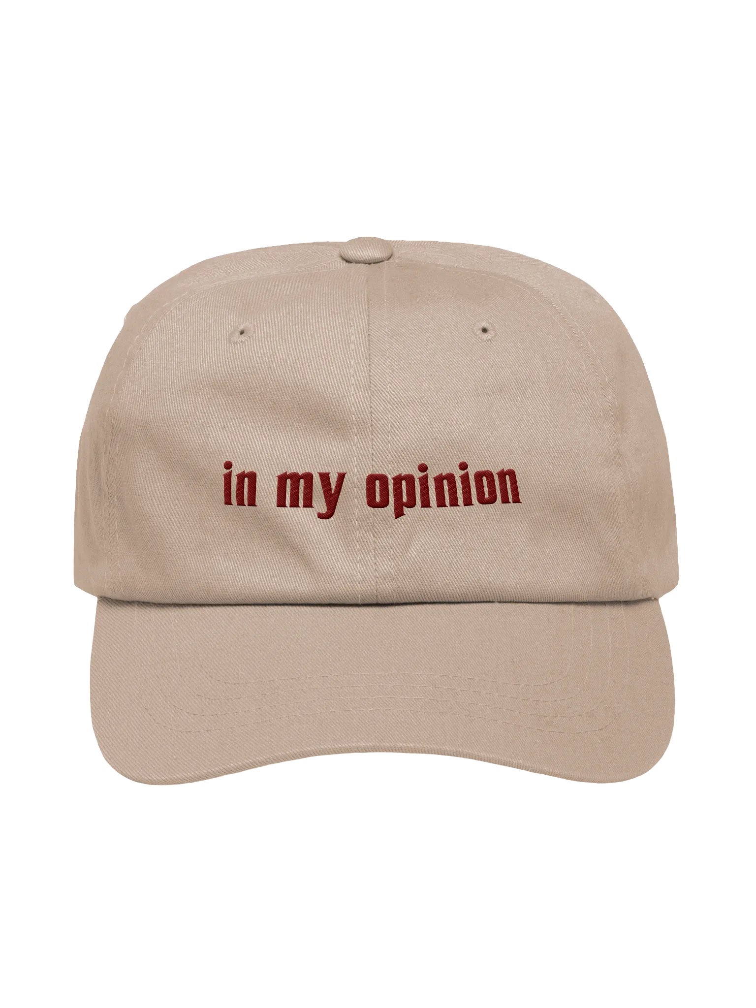 "in my opinion" maroon embroidery baseball hat product image (1)