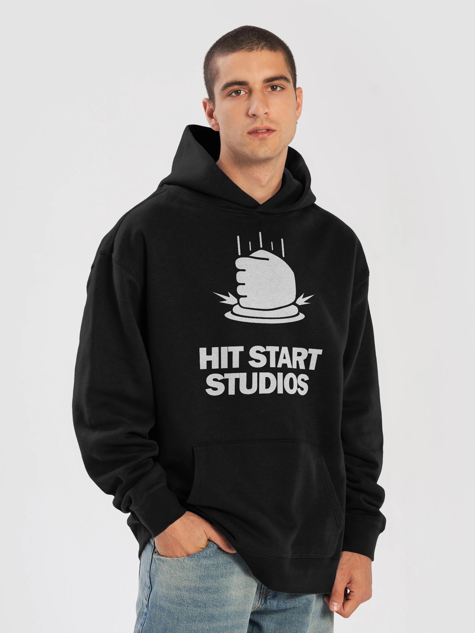 Hit Start Oversized Hoodie White Logo product image (7)
