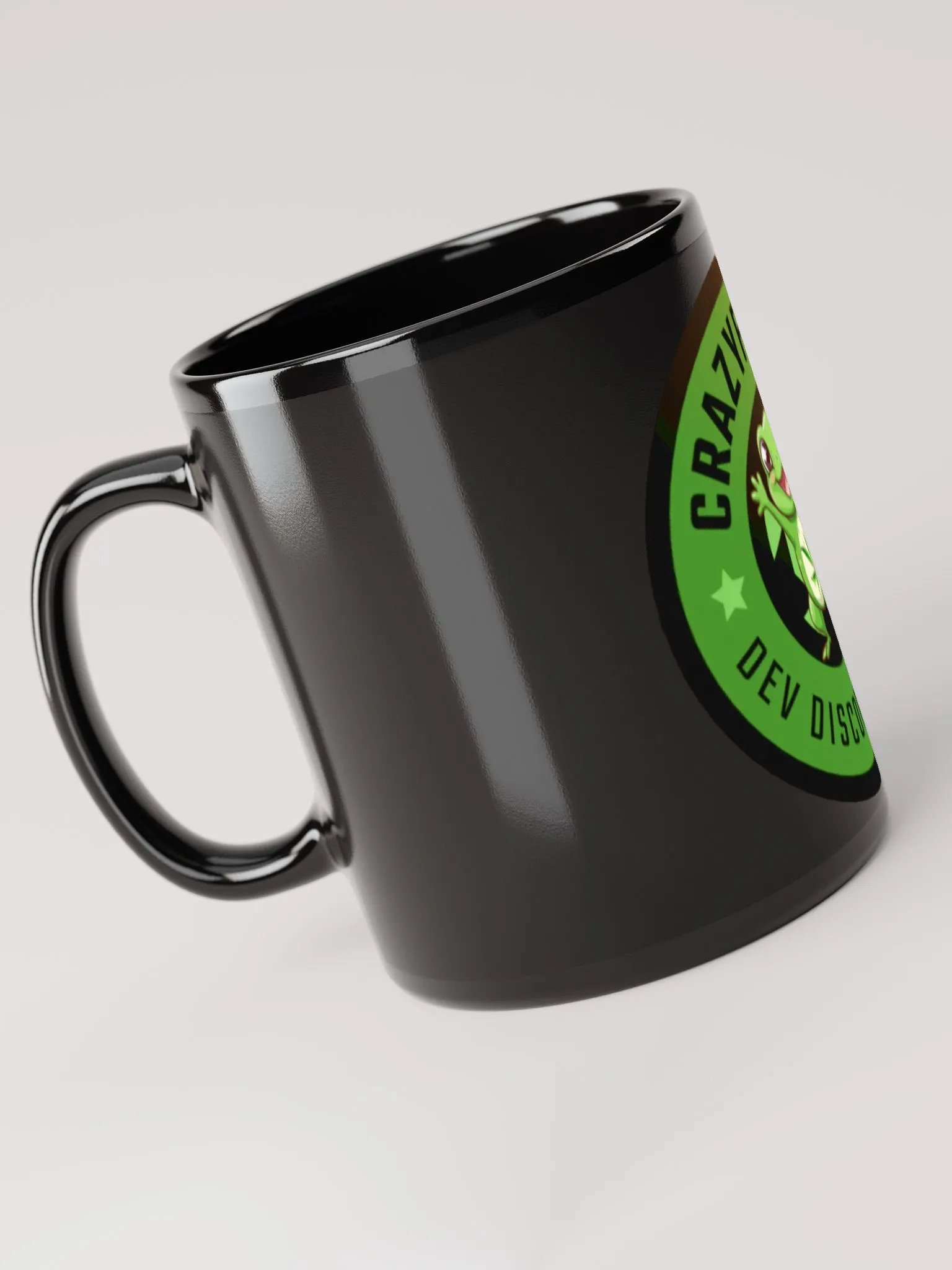 Smiling Frog Black Glossy Mug product image (6)