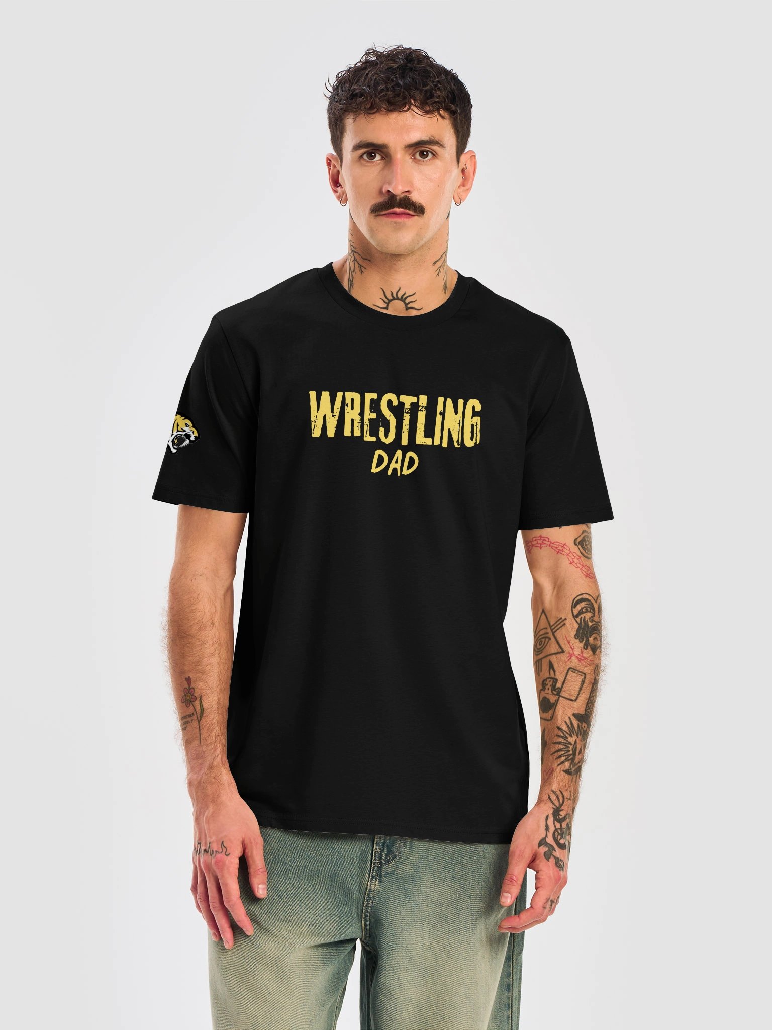 Wrestling Dad Yellow Text Tee product image (77)