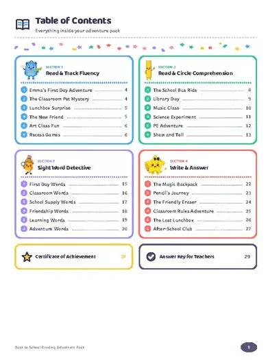 Back to School Reading Adventure Pack | Fluency, Comprehension, Sight Words & Wr product image (3)
