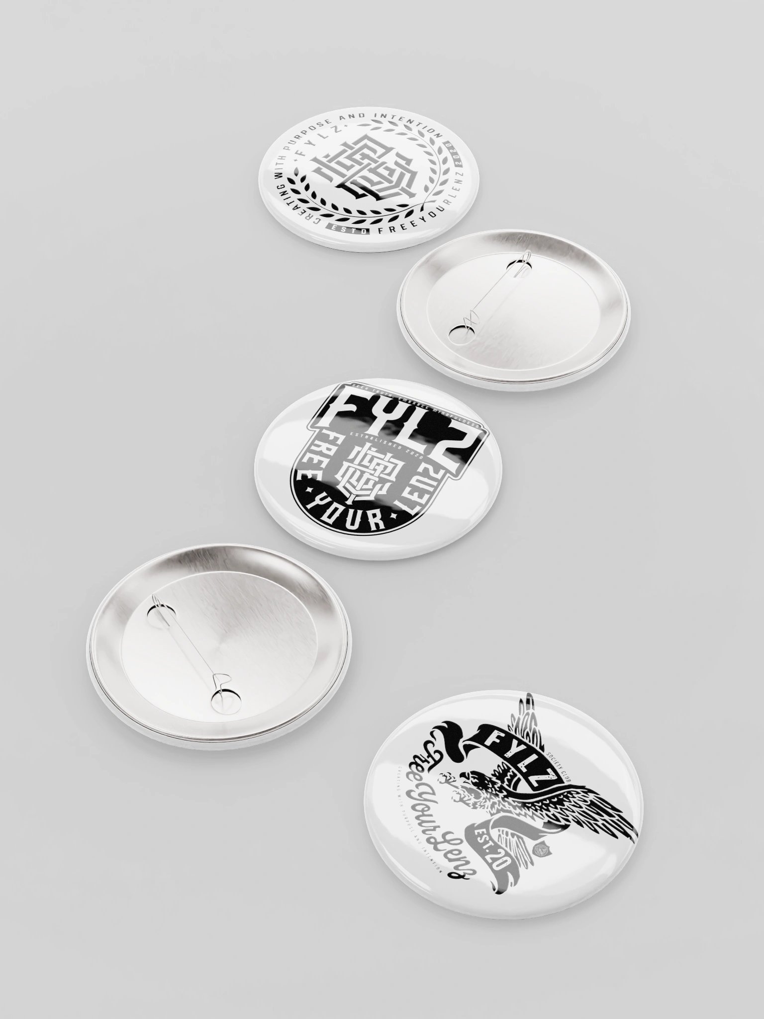FYLZ Monochrome Button Pack | Set of 5 product image (4)
