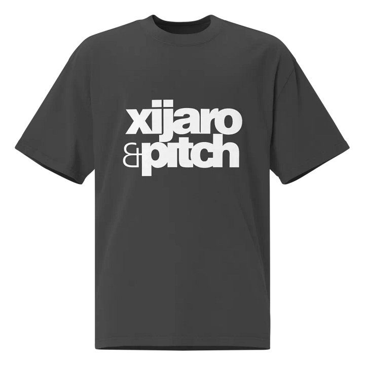 XiJaro & Pitch Premium Oversized Faded T-Shirt (white logo) product image (1)