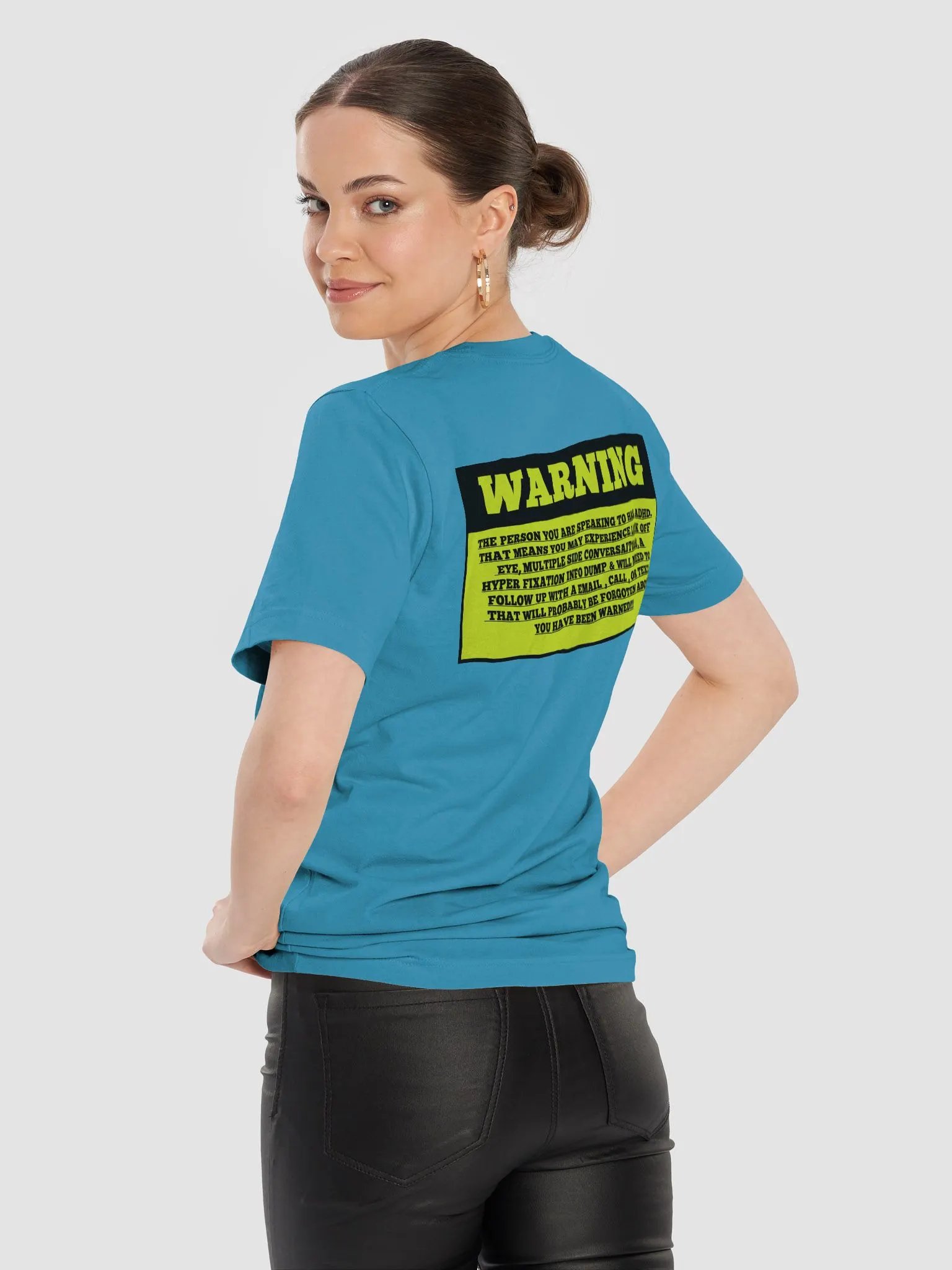 ADHD Warning Back Print T-Shirt product image (4)