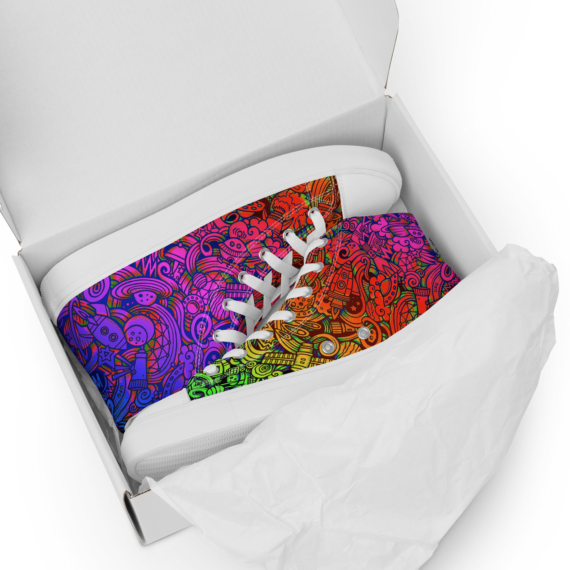 Rainbow Space Scribble - Women's High Tops | #MadeByMELO product image (7)