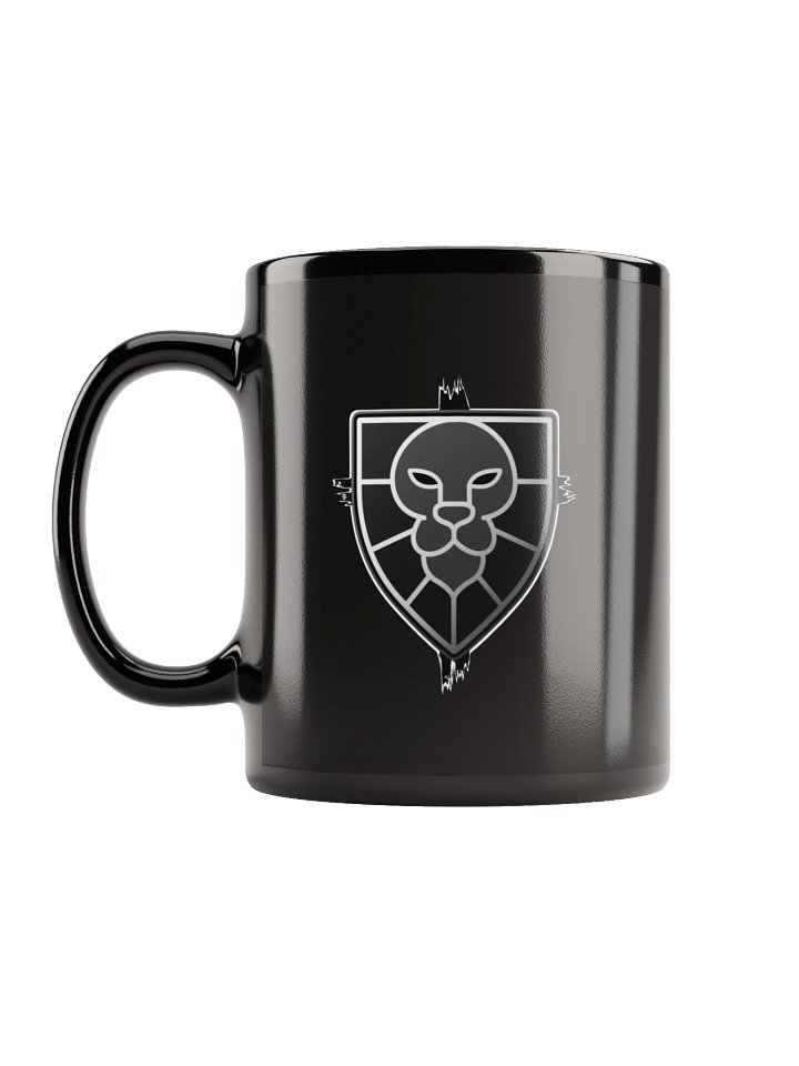 Lion Shield Glossy Black Mug product image (1)