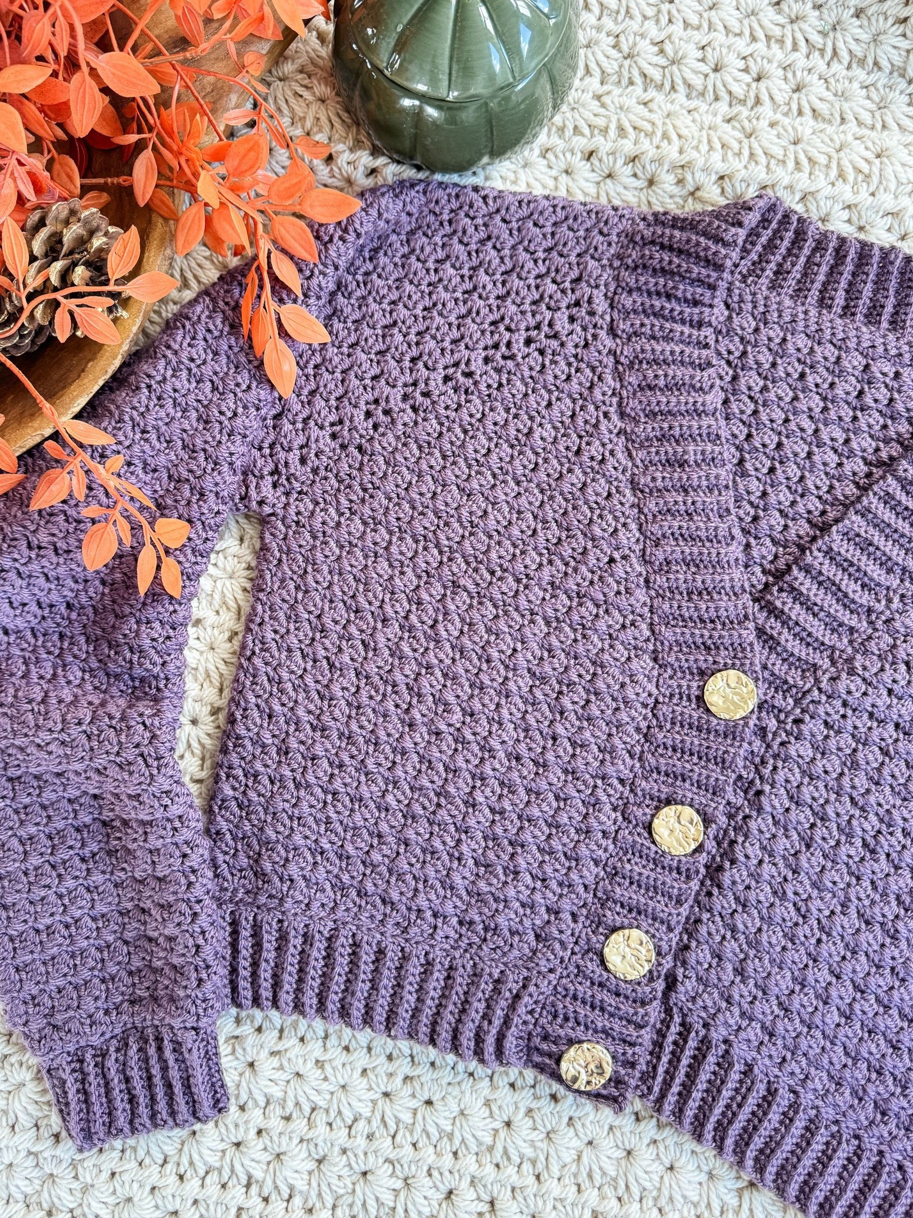 The Suzette Raglan Cardigan Crochet Pattern product image (8)