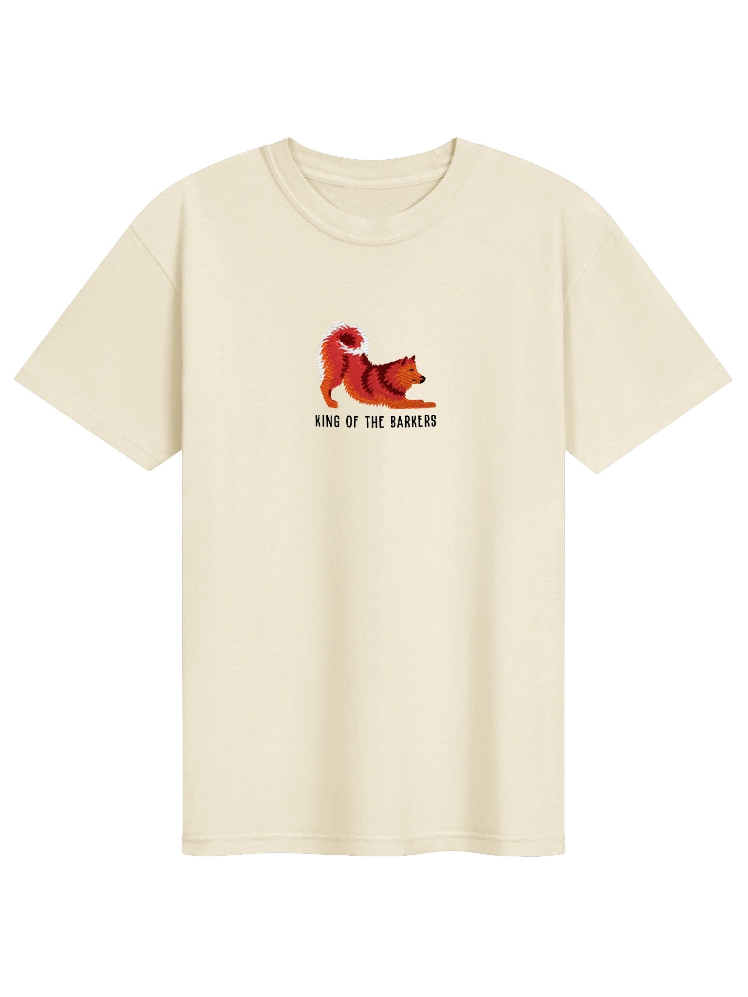 King of the Barkers T-Shirt(Embroidered) of a Finnish Spitz(Red) product image (41)