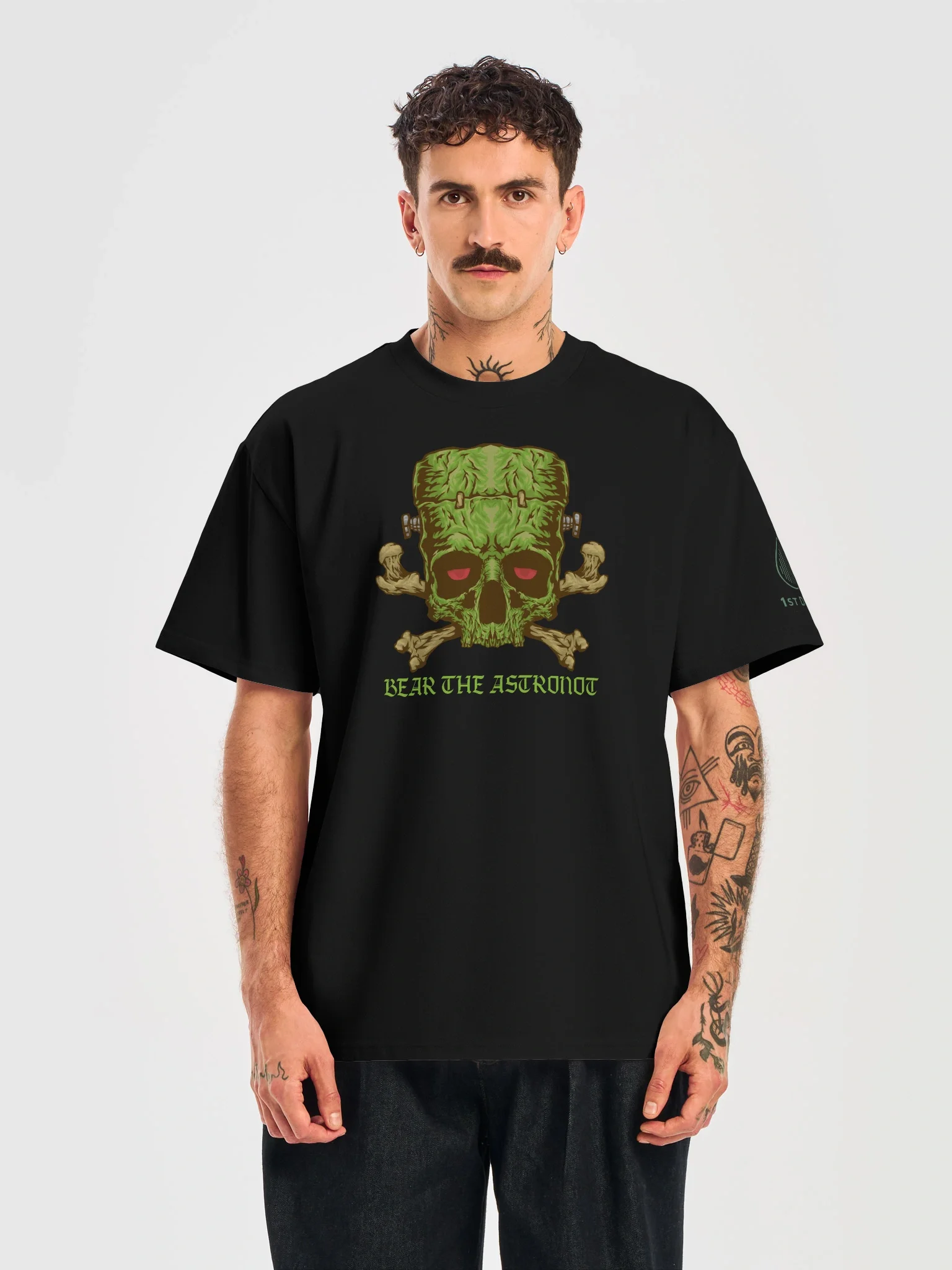 Bear the Astronot Frankenstein Skull T-shirt — view 2