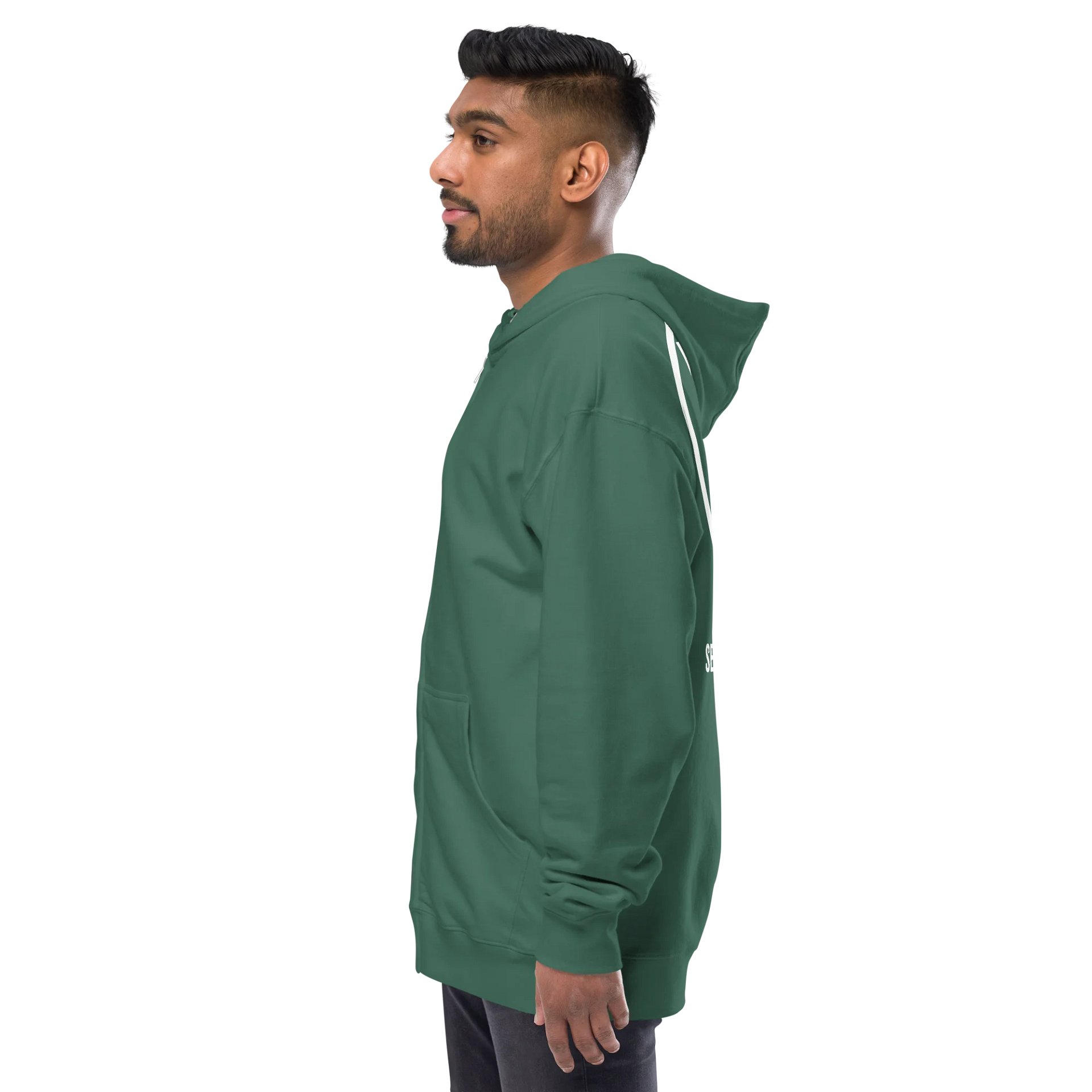 Seven Shades of Nothing White Logo (Lapel Embroidery & Back Print) on Zip-Up Fleece Hoodie product image (6)