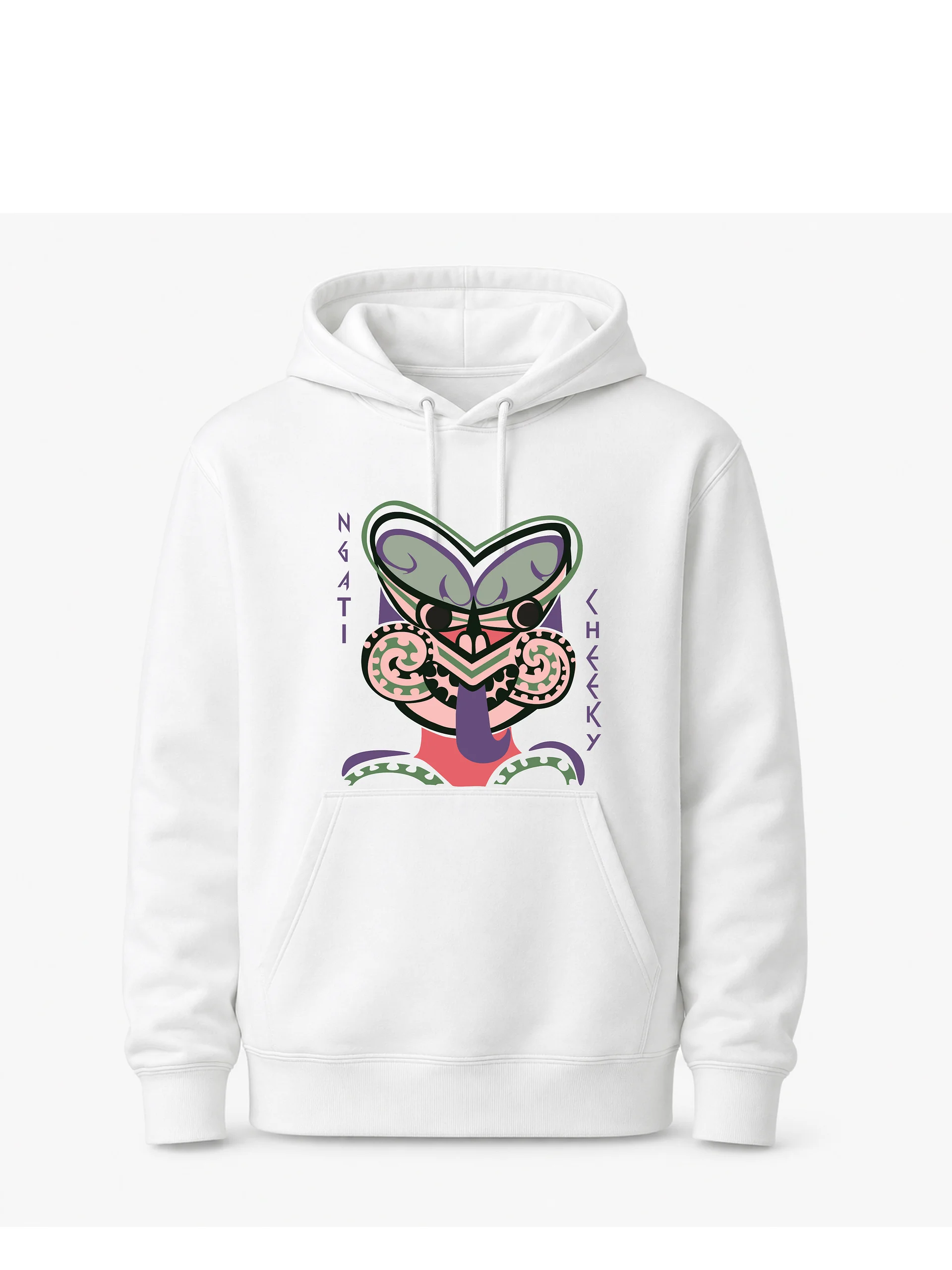 White Ngati Cheeky hoodie product image (1)