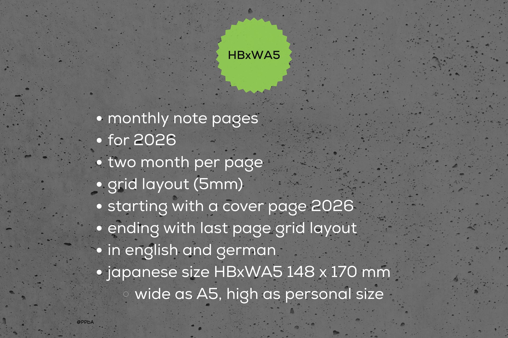 monthly note pages - HBxWA5 - 2026 (1.11) product image (2)