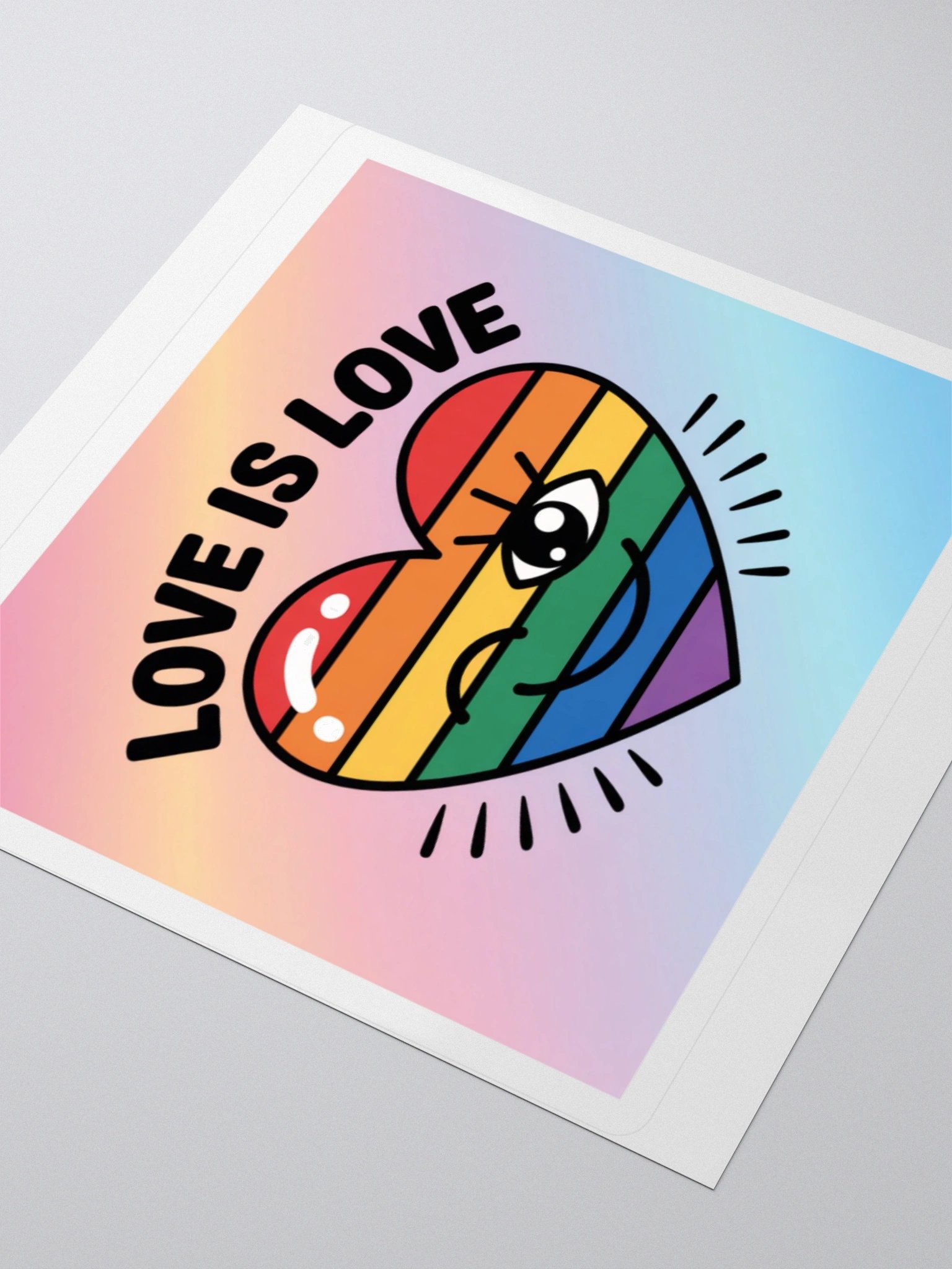 Love Is Love Rainbow Heart Sticker - Exclusive Vinyl Design for LGBTQ+ Pride product image (7)