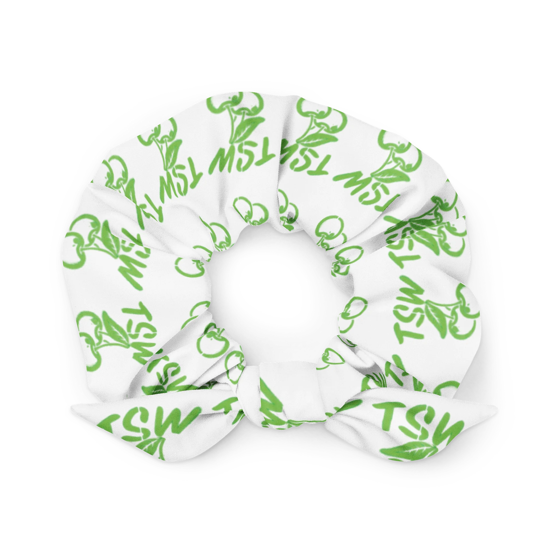 green cherry stencil scrunchie product image (1)