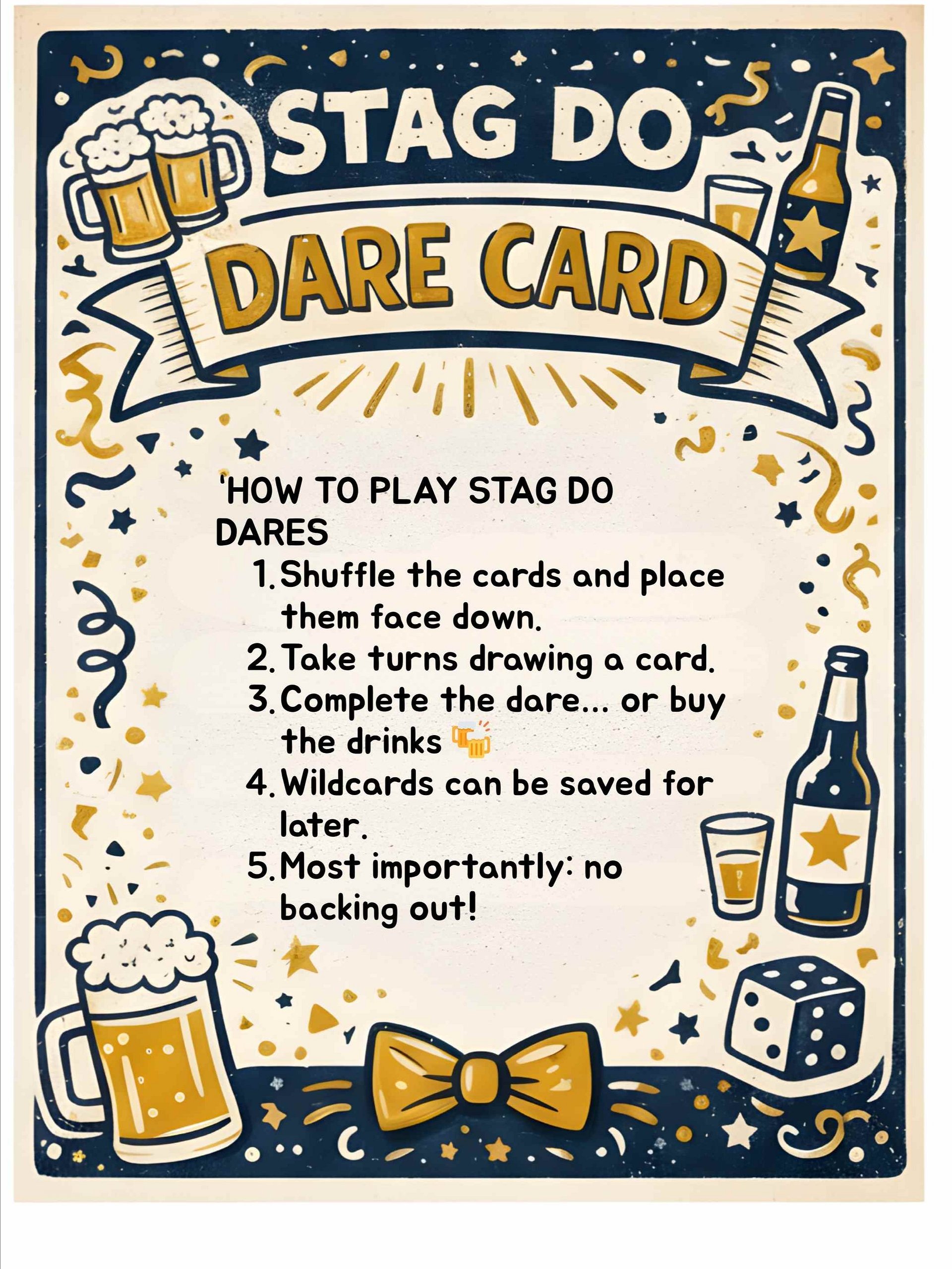 Printable Stag Do Dare Cards – Instant Download product image (2)