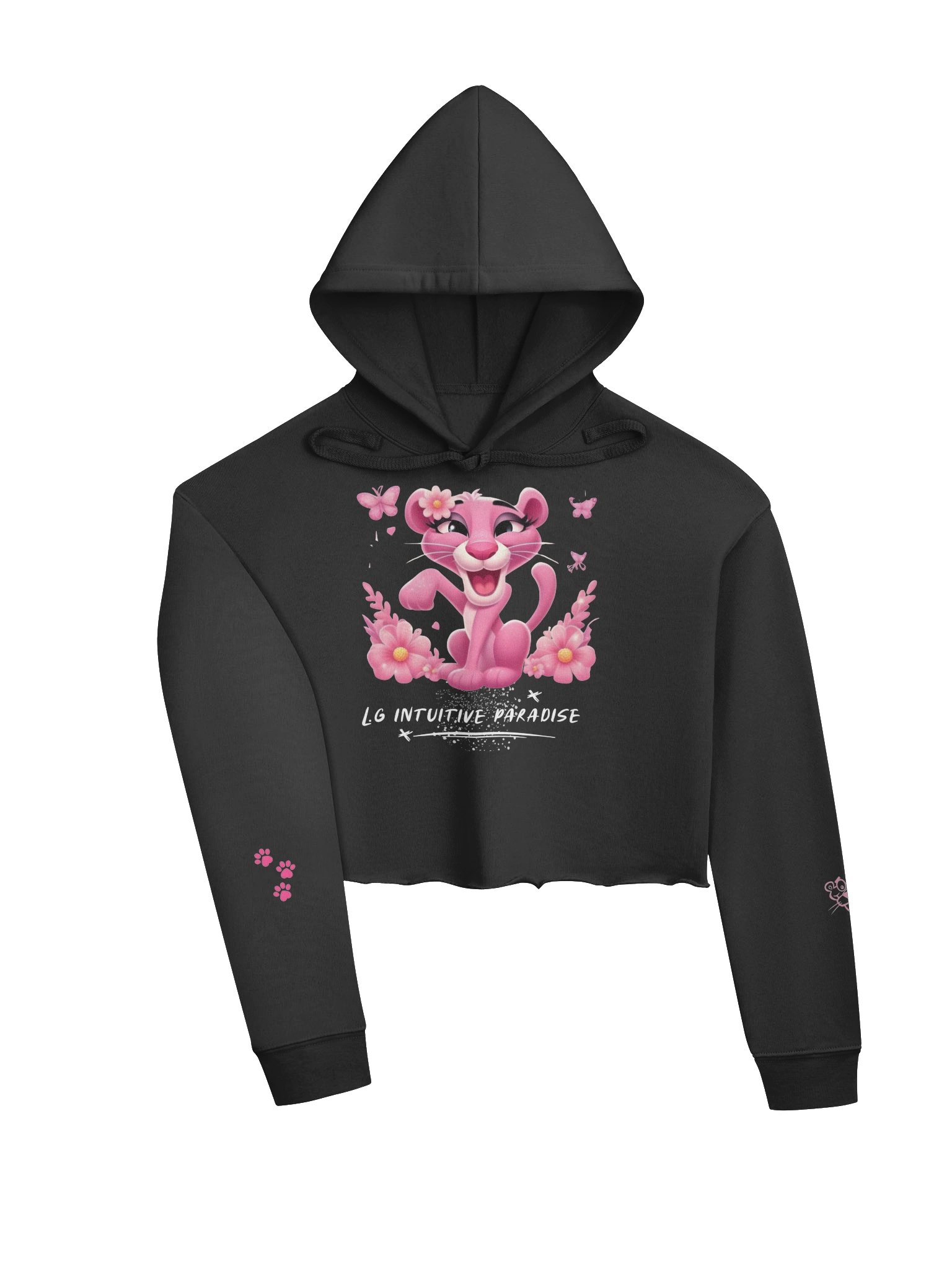 Whisker Pink Cartoon Crop Hoodie product image (3)