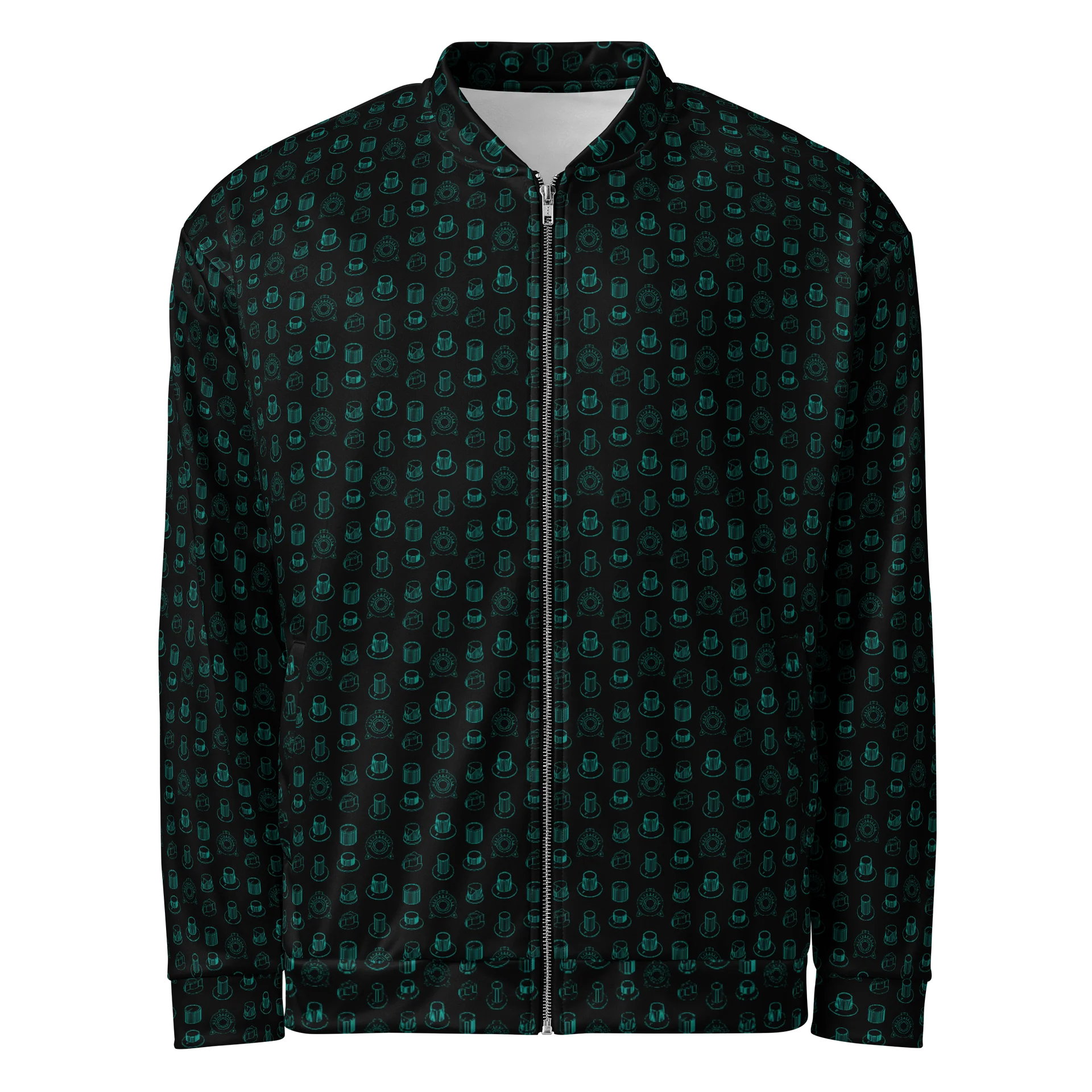 Seven Icons of Synthesis Bomber Jacket - (7 Synth Legends) TURQUOISE product image (1)