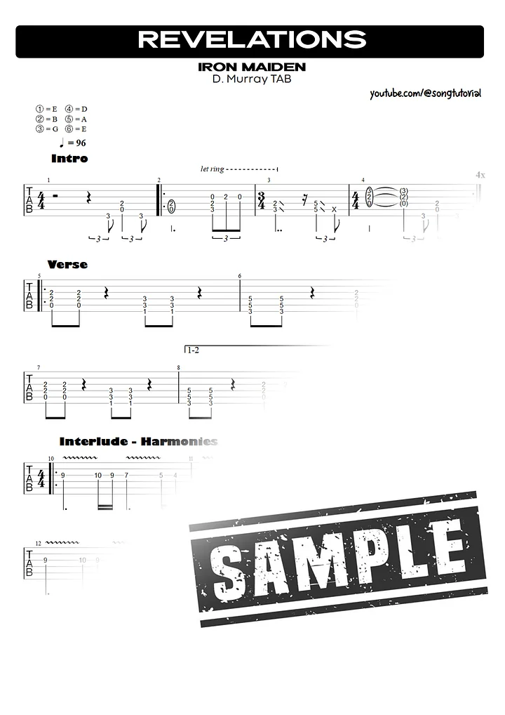 Revelations | PDF Tab + Guitar Pro | Iron Maiden product image (2)