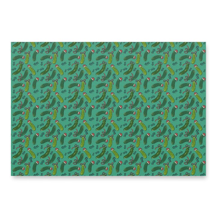 Christmas Pickles Pattern Wrapping Paper in Dark Green, 3 Pack product image (2)