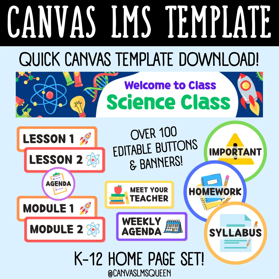 Canvas LMS Template - COURSE BUNDLE - Science Theme - 100% Customizable product image (4)