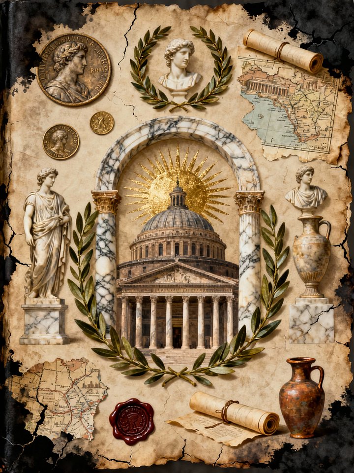 Ancient Rome Junk Journal – 80 Vintage Printable Pages | Digital PDF Download for Scrapbooking, Note-Taking & Tablet Use (2 PDF Files) product image (1)