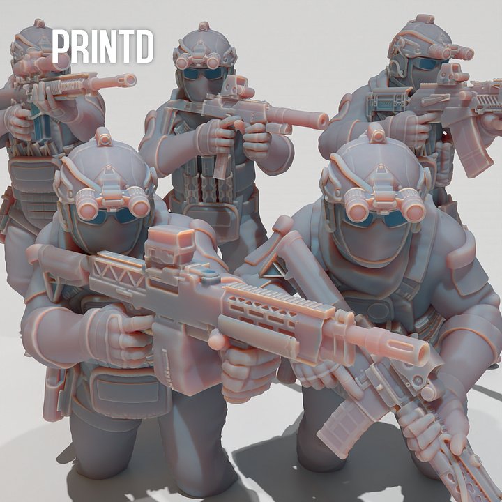 Heavy PMC High Risk Contractors - Modern Warfare Wargame Hobby Resin Scale Models product image (1)