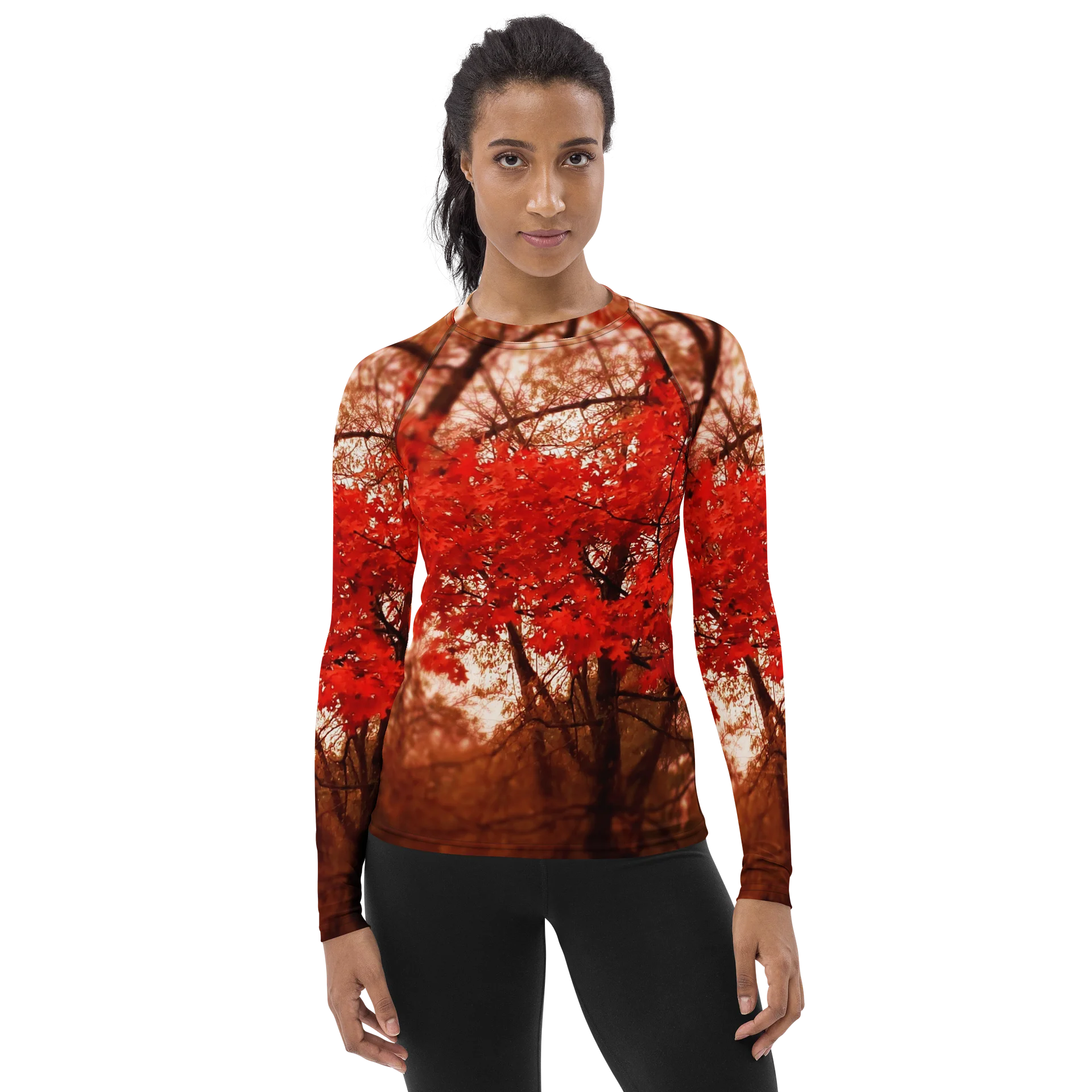 Crimson Leaves Women's Rash Guard product image (1)