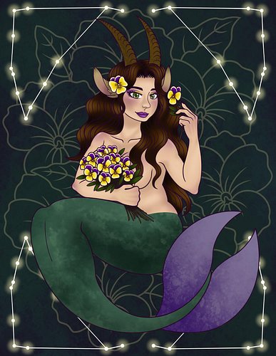 To start the new year I’m sharing my resolution. To draw all the zodiacs with their birth flowers, starting with Capricorn ho...