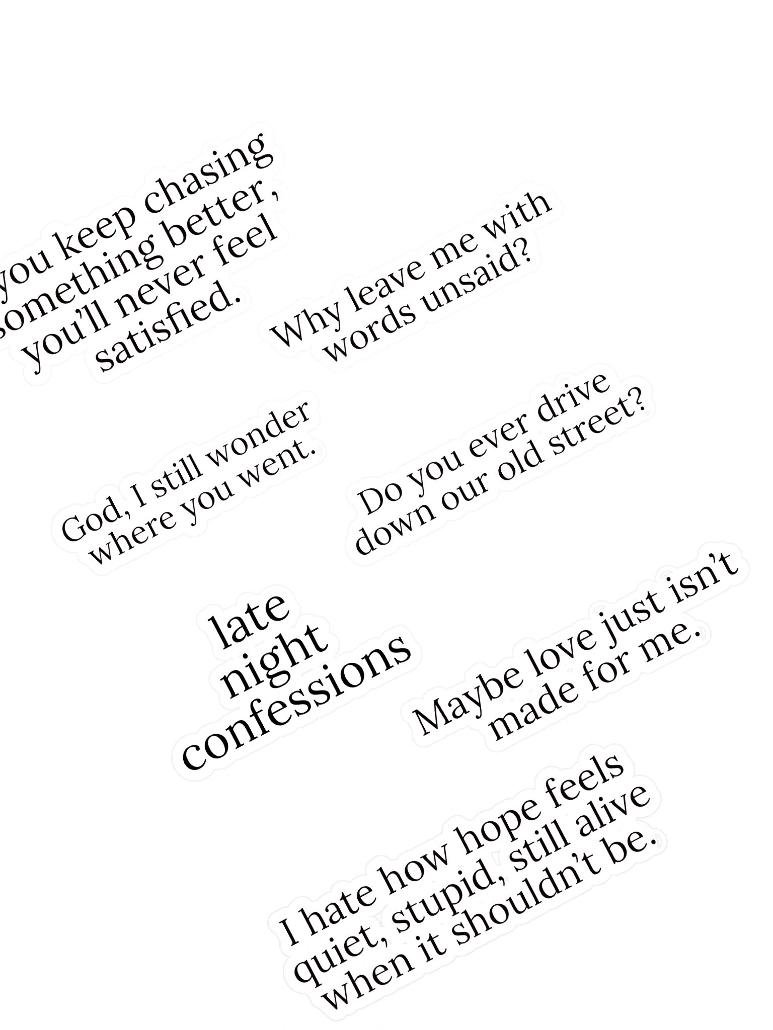 late night confessions Quotes Sticker Sheet product image (1)