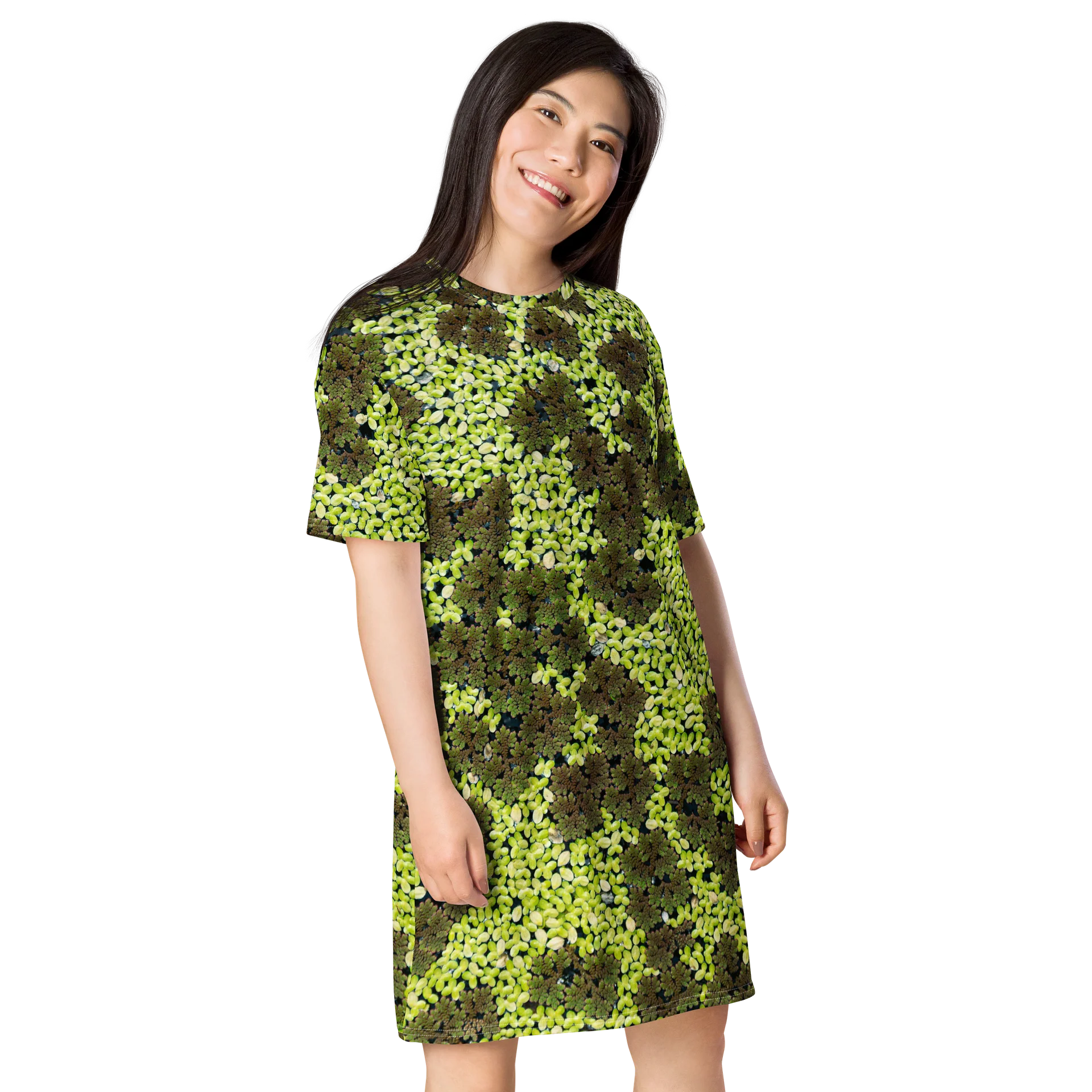 Verdant Life Light Women's All-Over Print Botanical T-Shirt Dress product image (4)