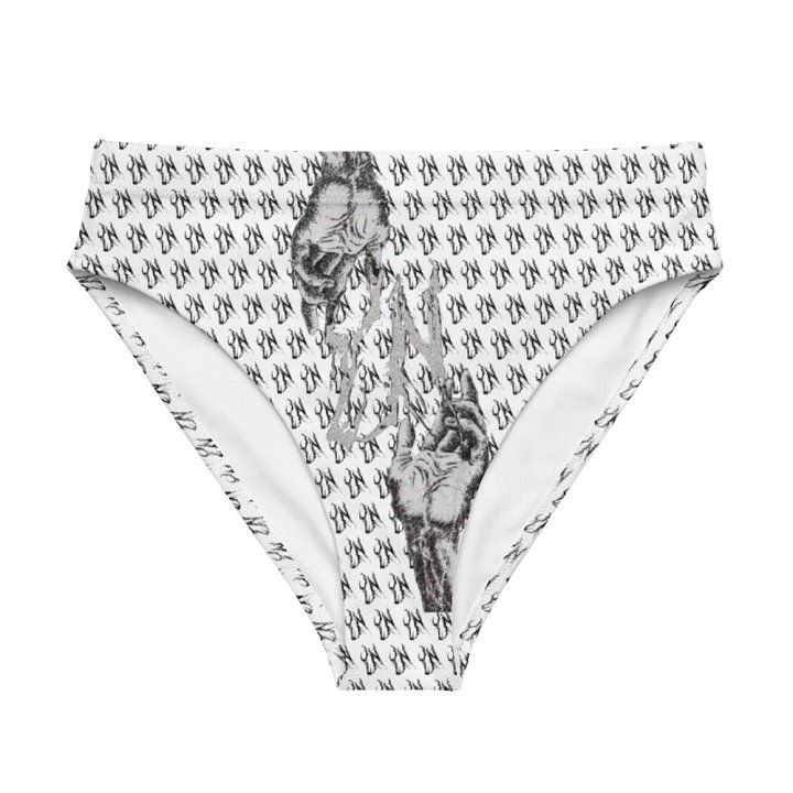 YN Checker Print High Waisted Bikini Bottom product image (1)