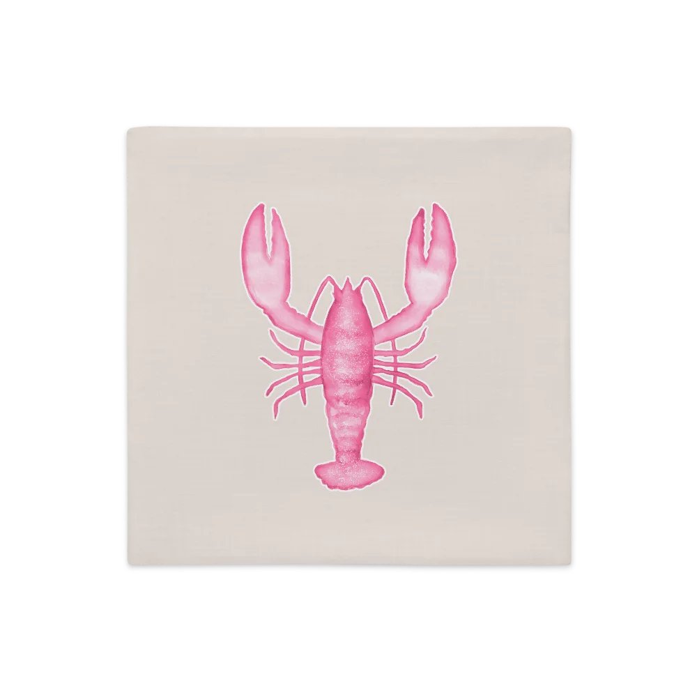 Beige Pink Lobster Pillow case/Beige Pink Hummer Kissenhülle product image (3)