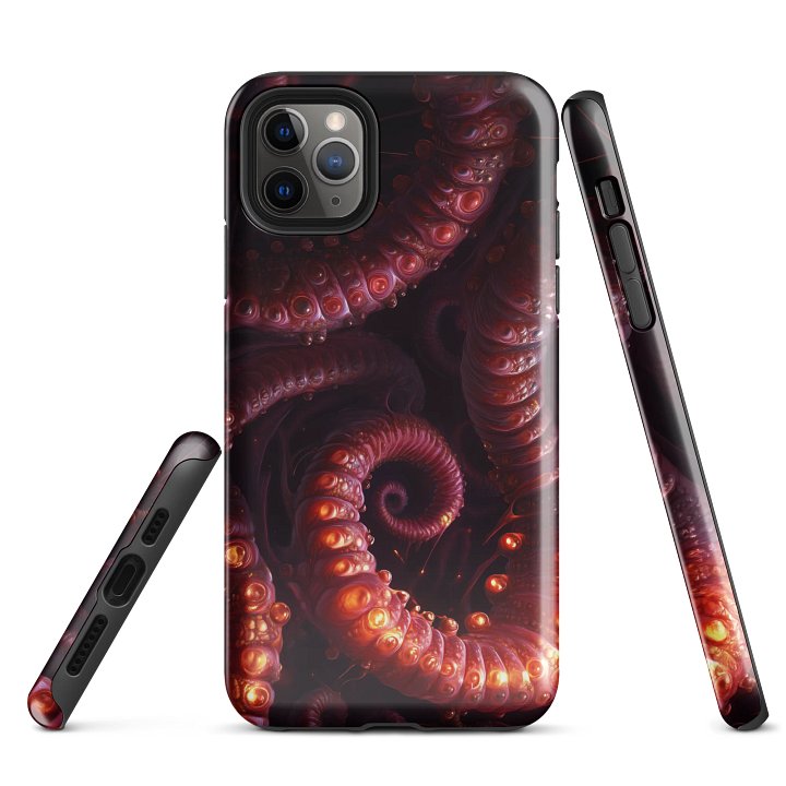 Crimson Spiral Nexus – Organic Sci-Fi Phone Case product image (1)