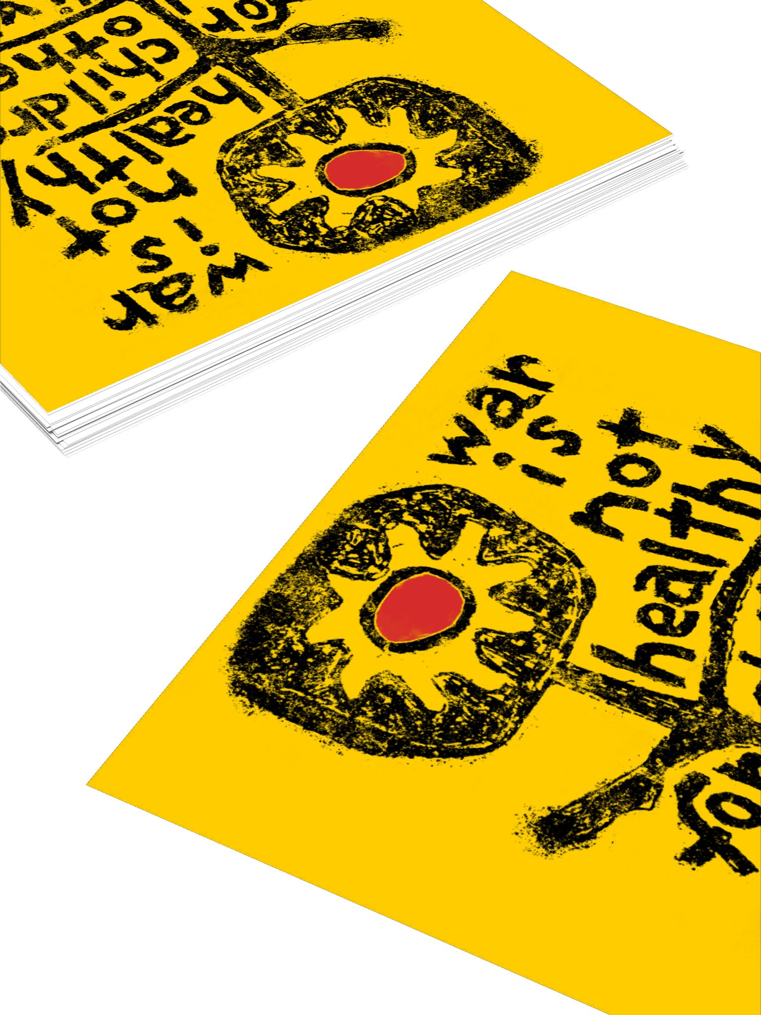 War is not healthy yellow sticker product image (10)