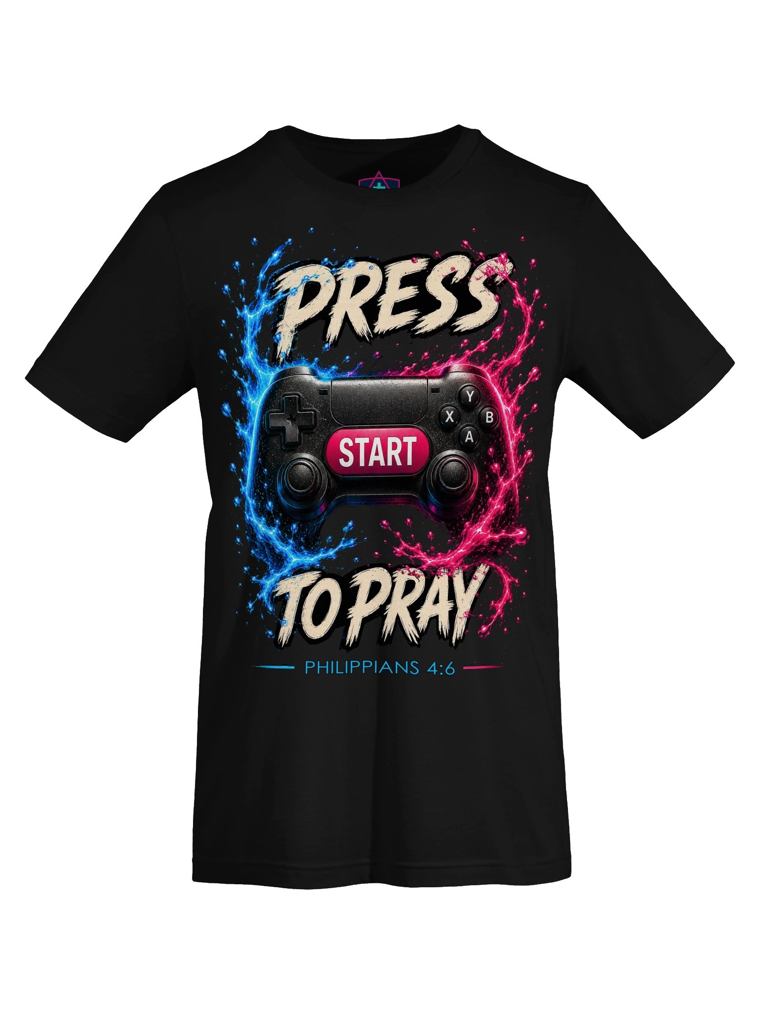 Press Start to Pray - Unisex - Christian Paint Splatter Gamer T-Shirt product image (1)