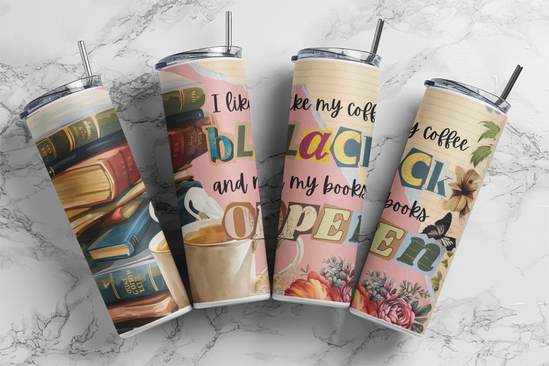 Skinny Insulated Tumbler for Book and Coffee Lovers product image (2)