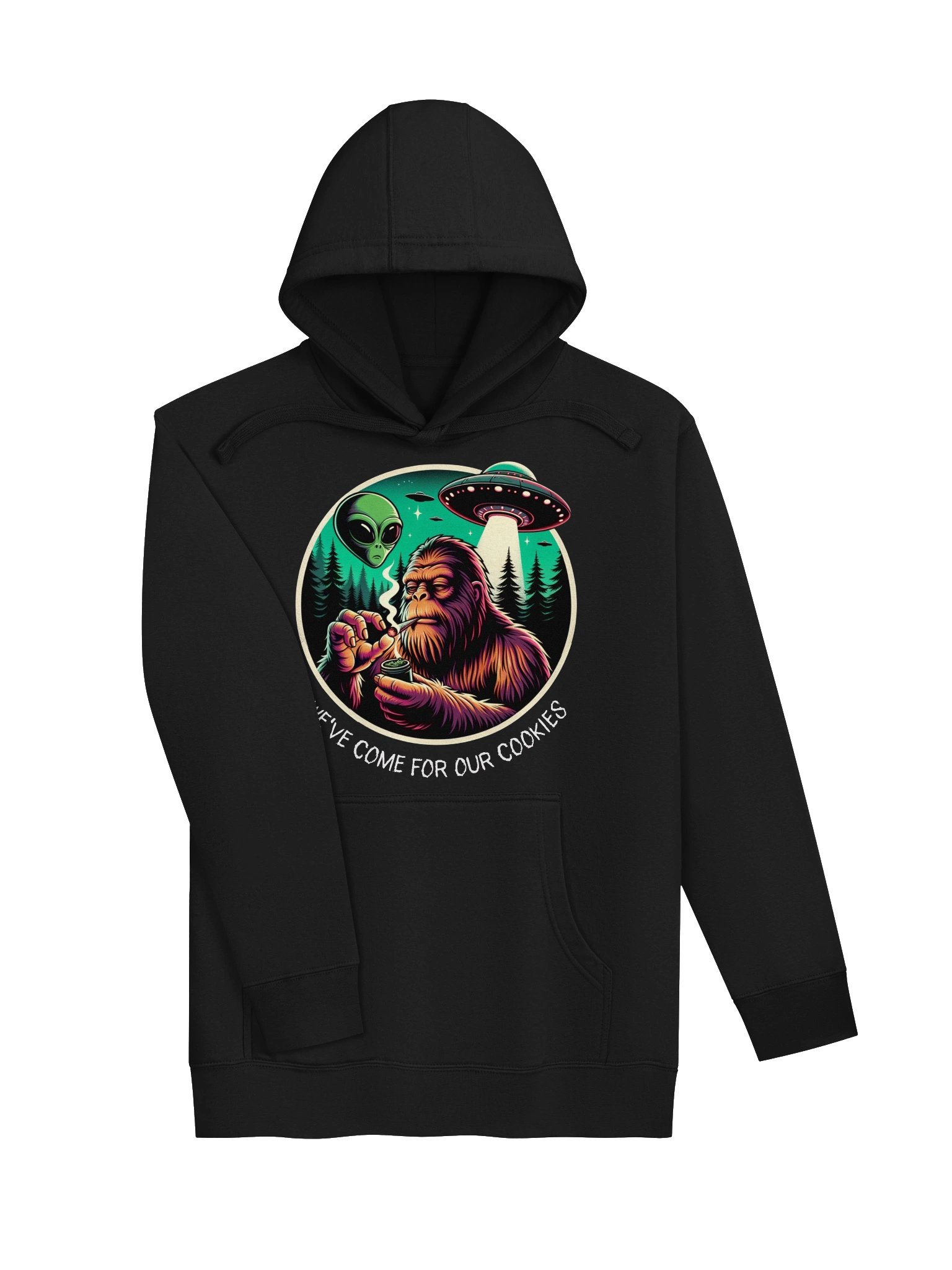 We've Come For Our Cookies - Bigfoot & Alien - Premium Unisex Hoodie product image (4)