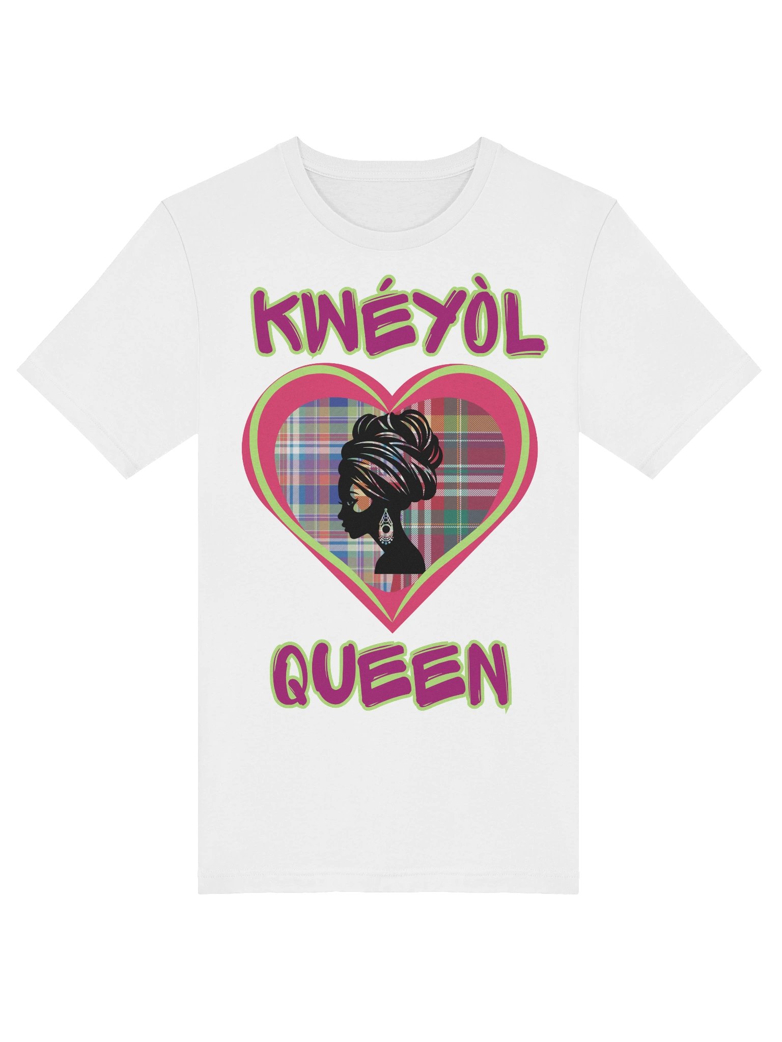 Kwéyòl Queen Heart Silhouette T-Shirt product image (5)