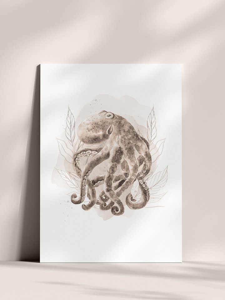 Inky Octopus Sepia Toned Print product image (2)